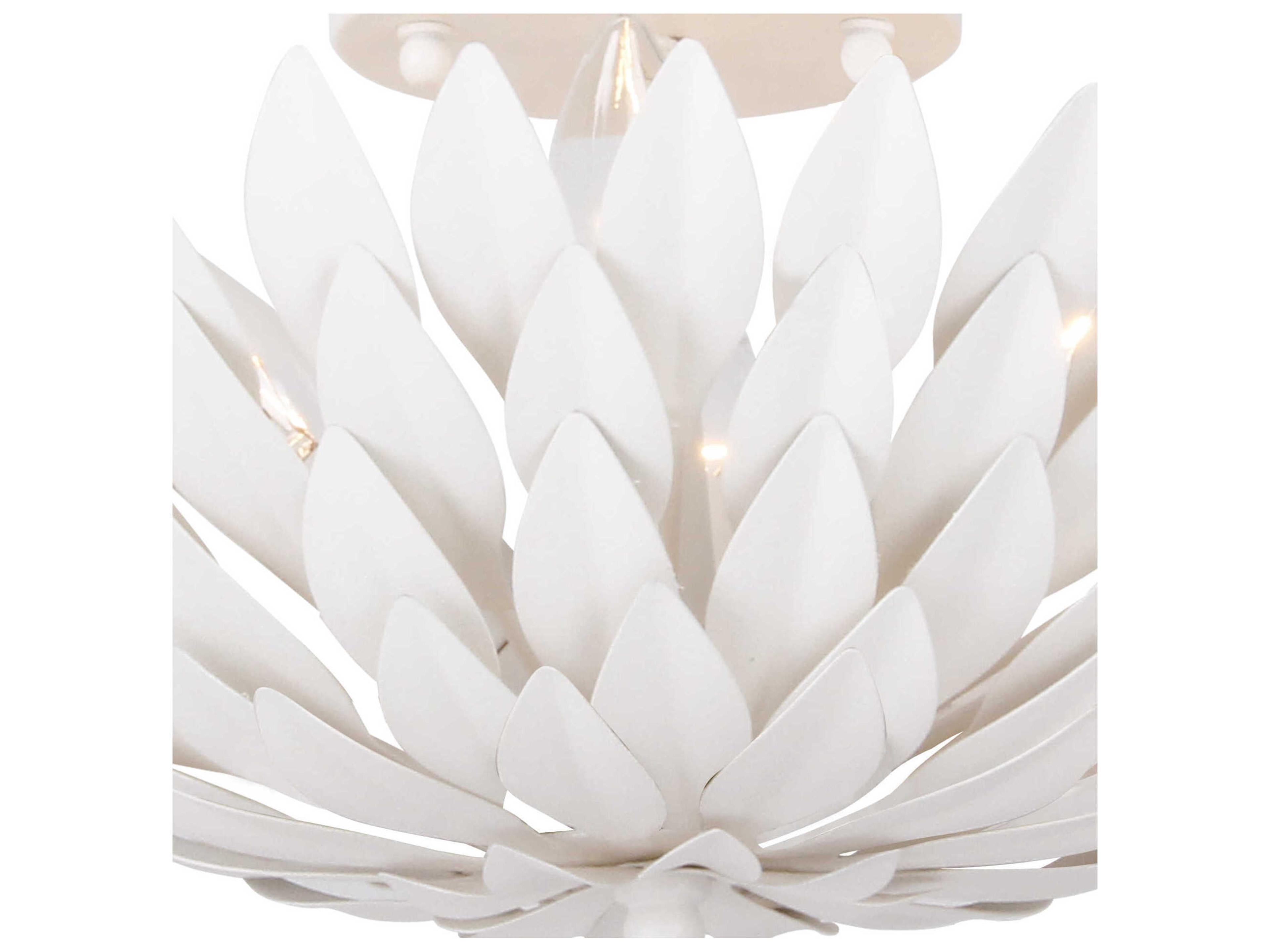 Crystorama Broche 4-Light Matte White Semi Flush Mount