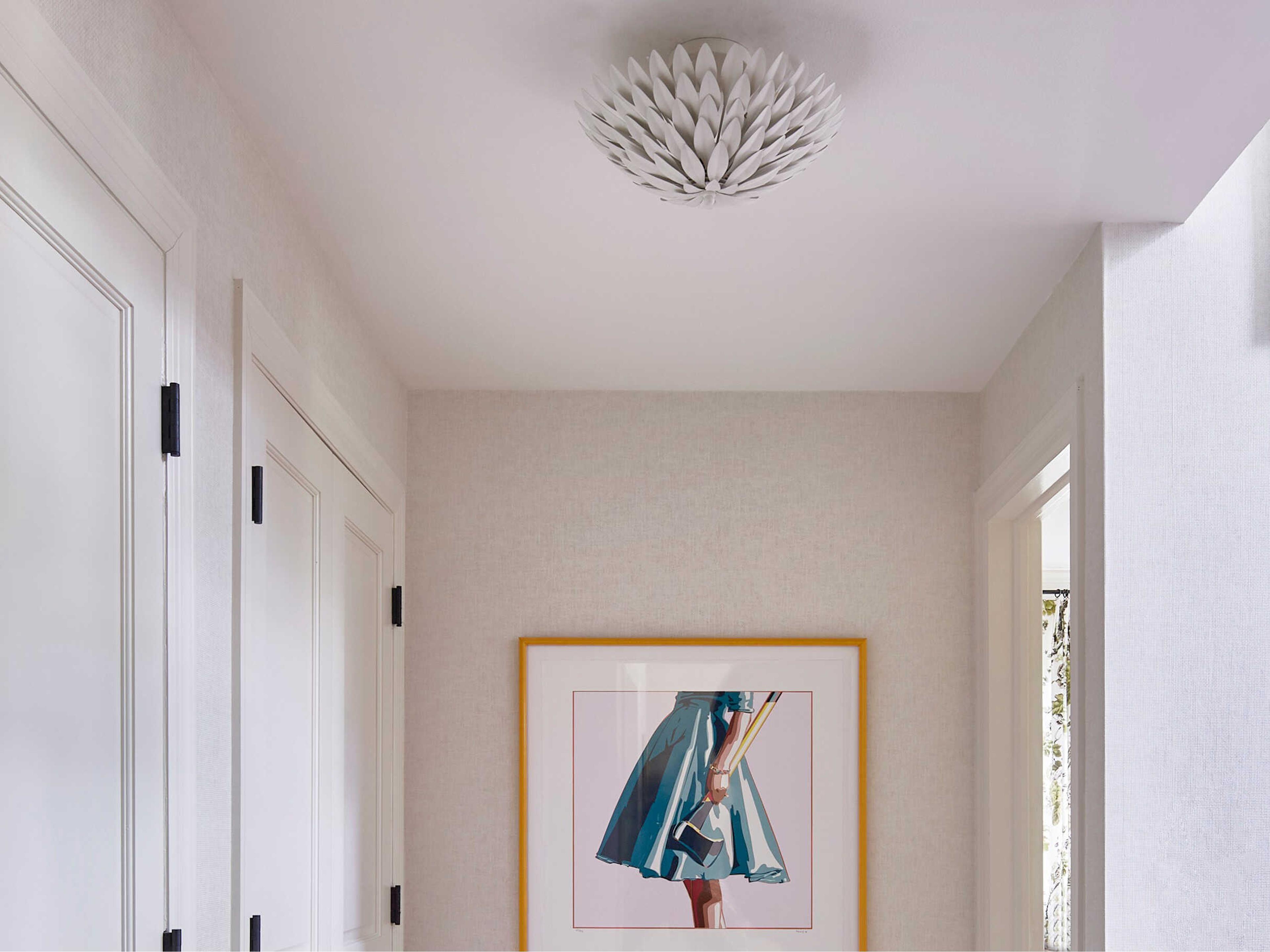 Crystorama Broche 4-Light Matte White Semi Flush Mount