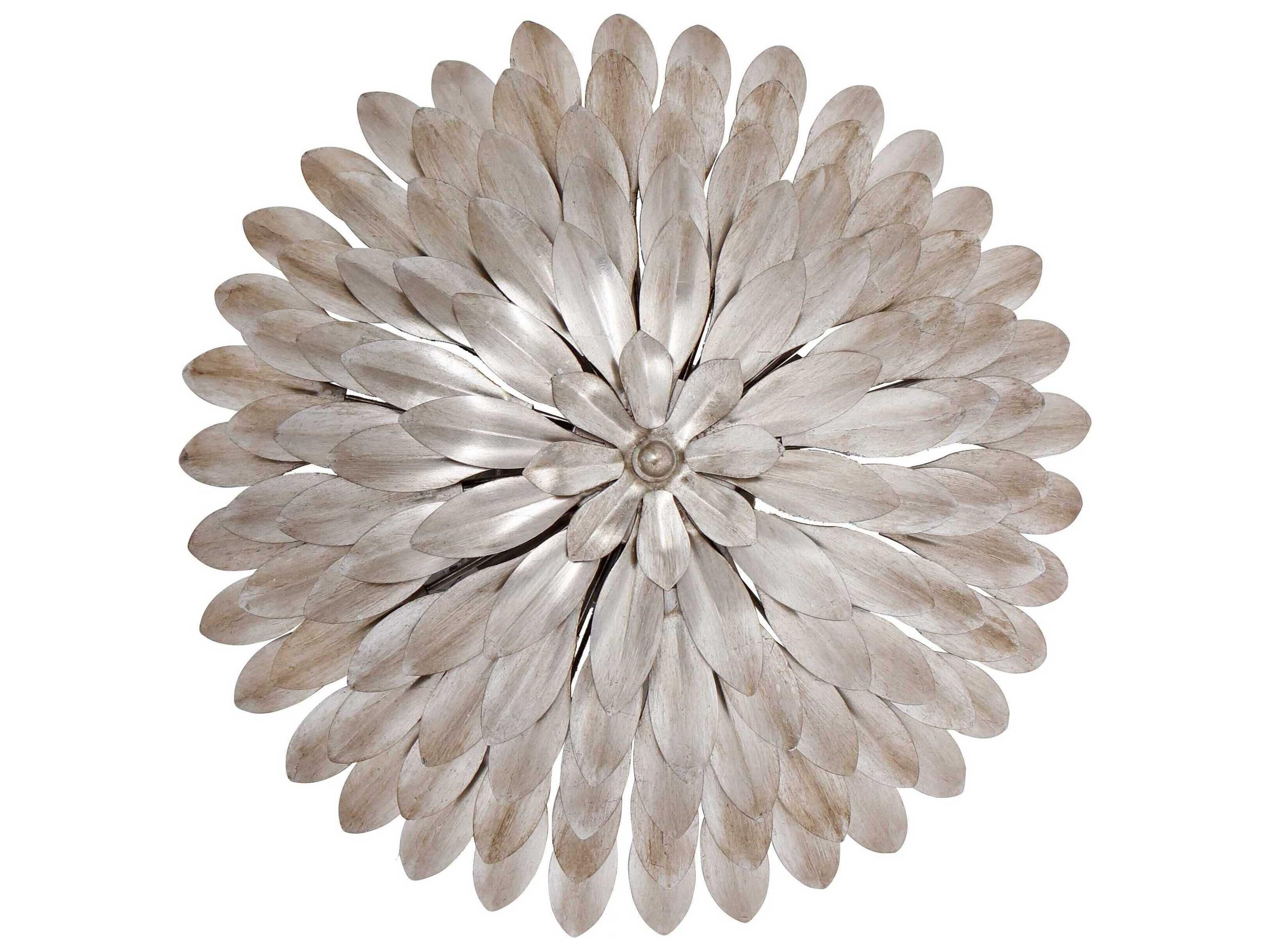 Crystorama Broche 4-Light Antique Silver Semi Flush Mount