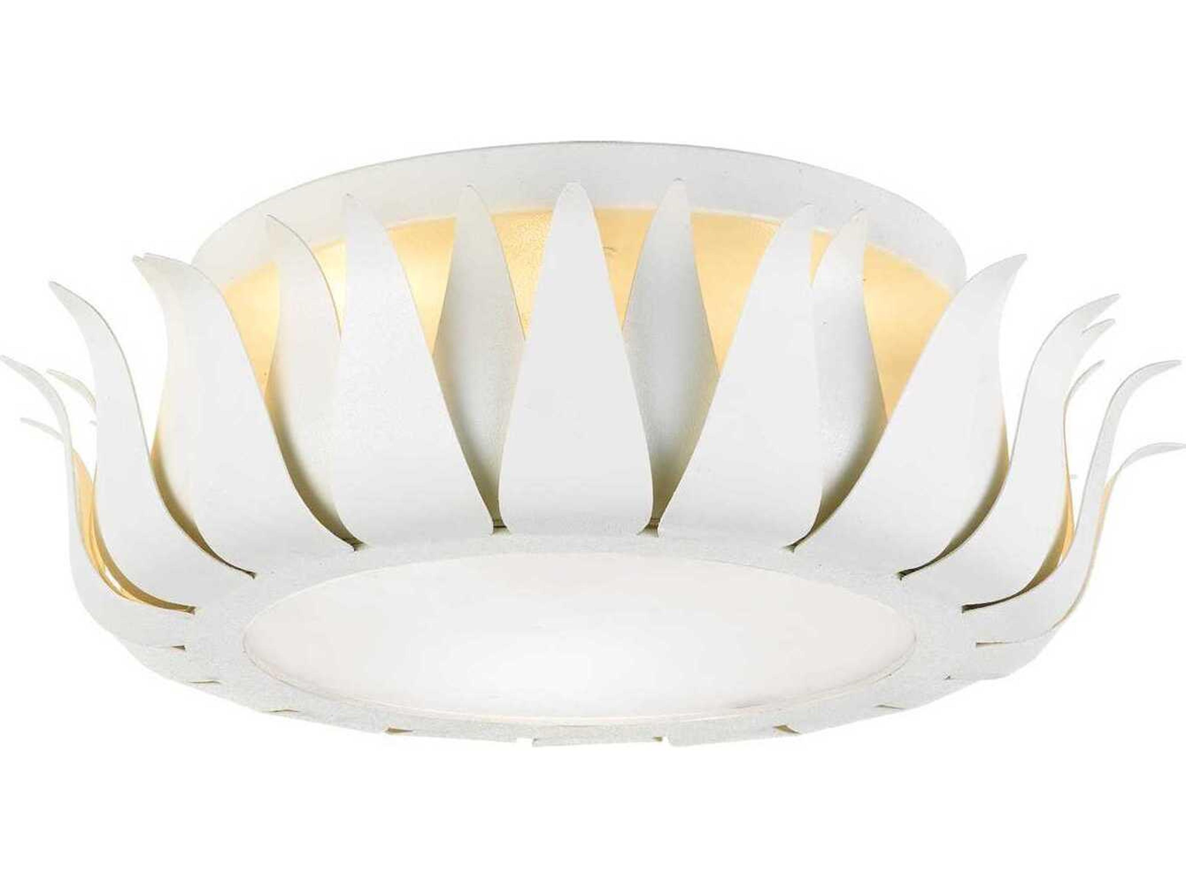 Crystorama Broche 3-Light Gold Drum Semi Flush Mount
