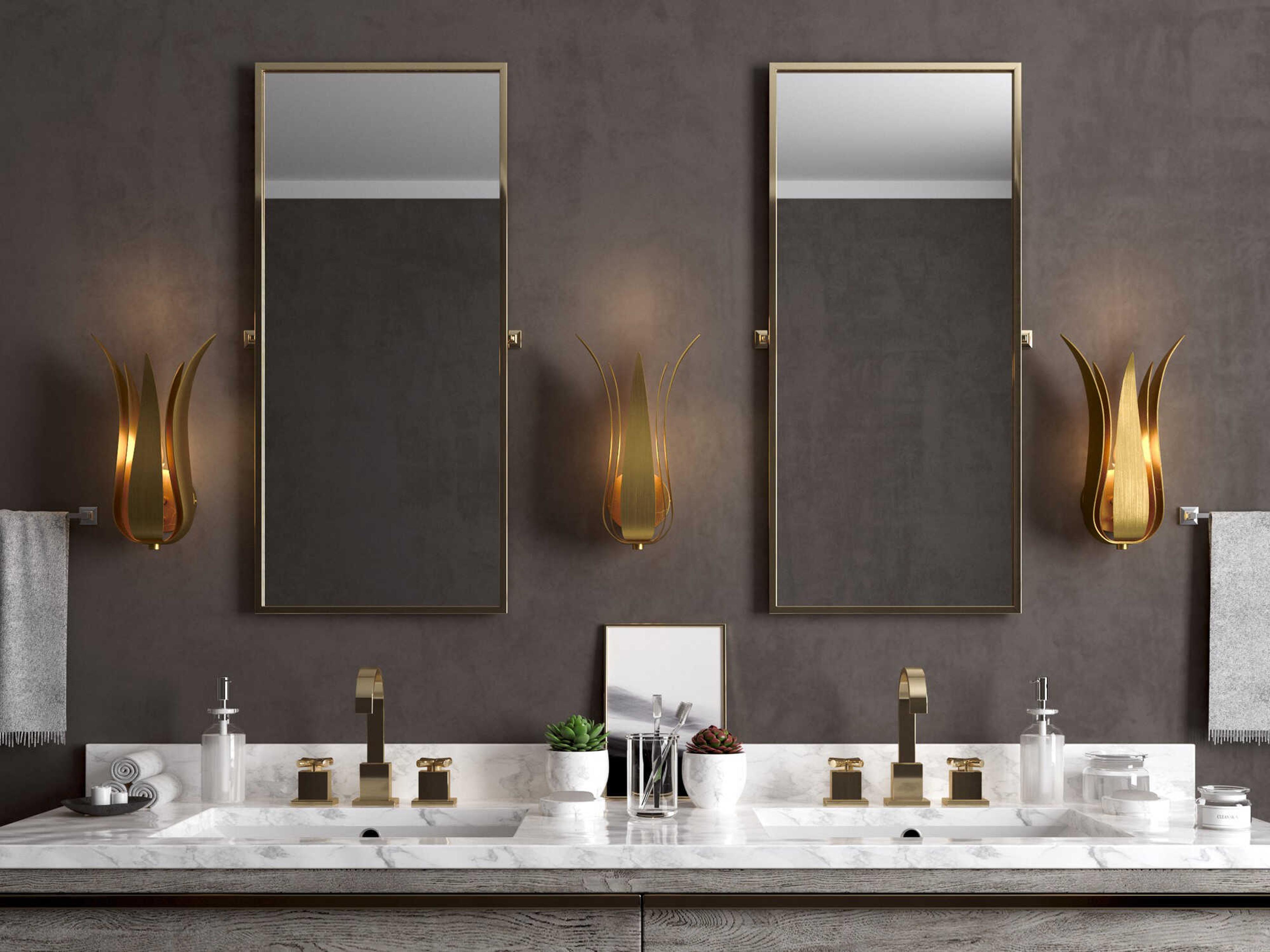 Crystorama Broche 1-Light Gold Wall Sconce