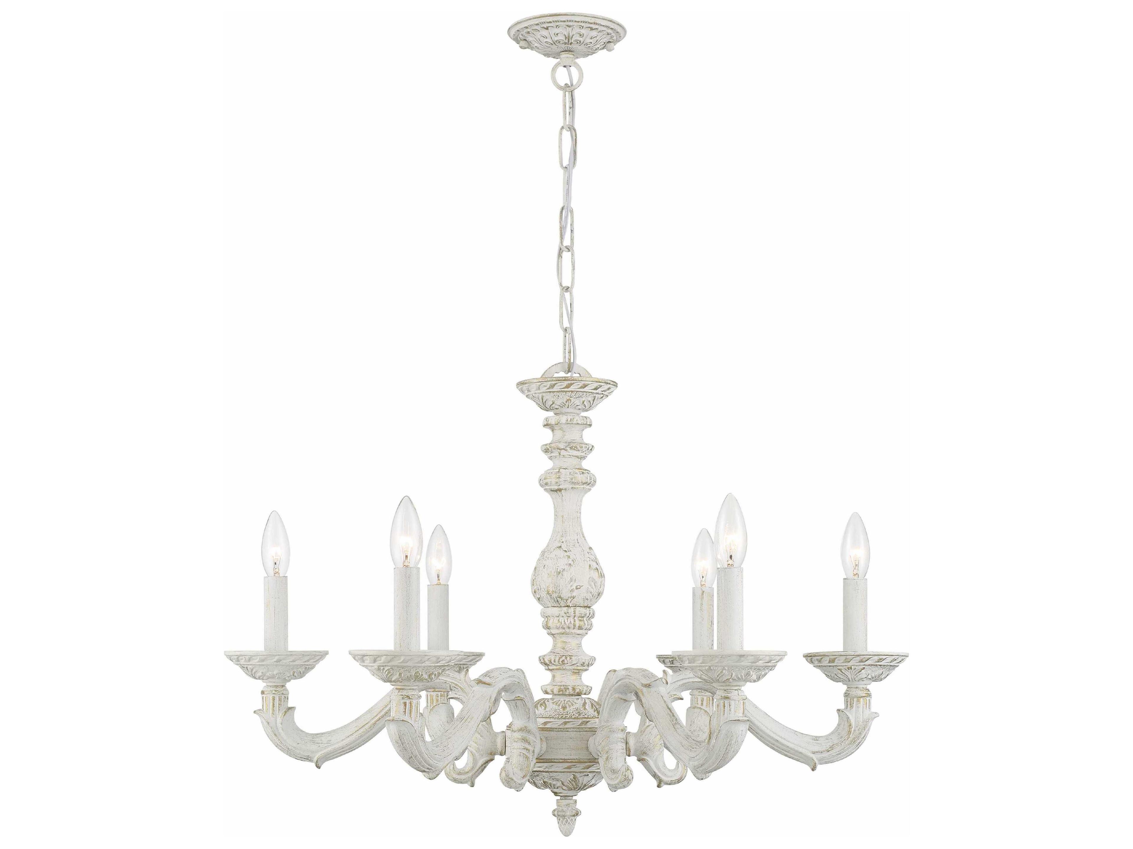 Paris Market 6-Light Off White Candelabra Chandelier