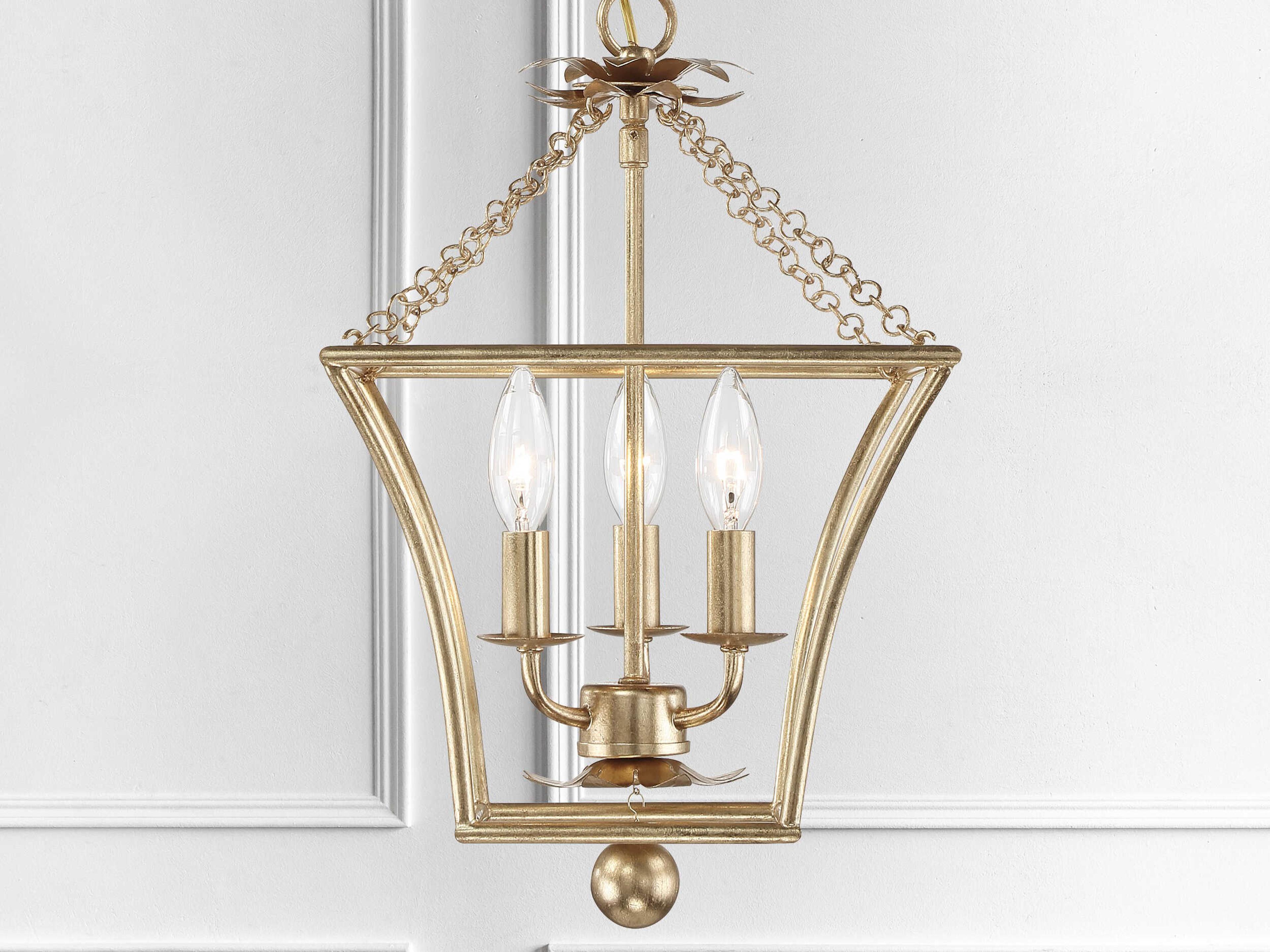 Crystorama Broche 3-Light Antique Gold Candelabra Chandelier