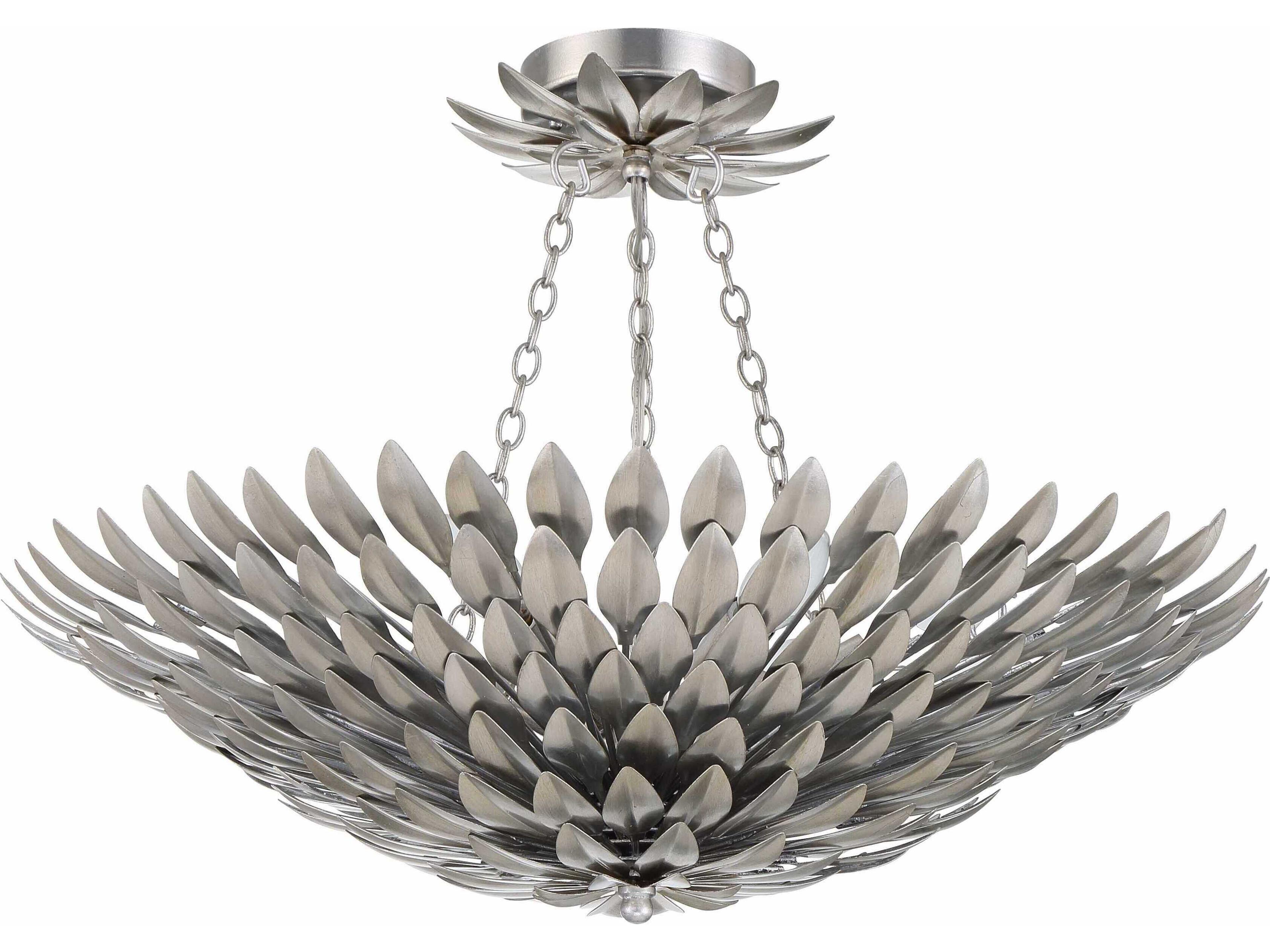 Crystorama Broche 6-Light Steel Bowl Candelabra Chandelier