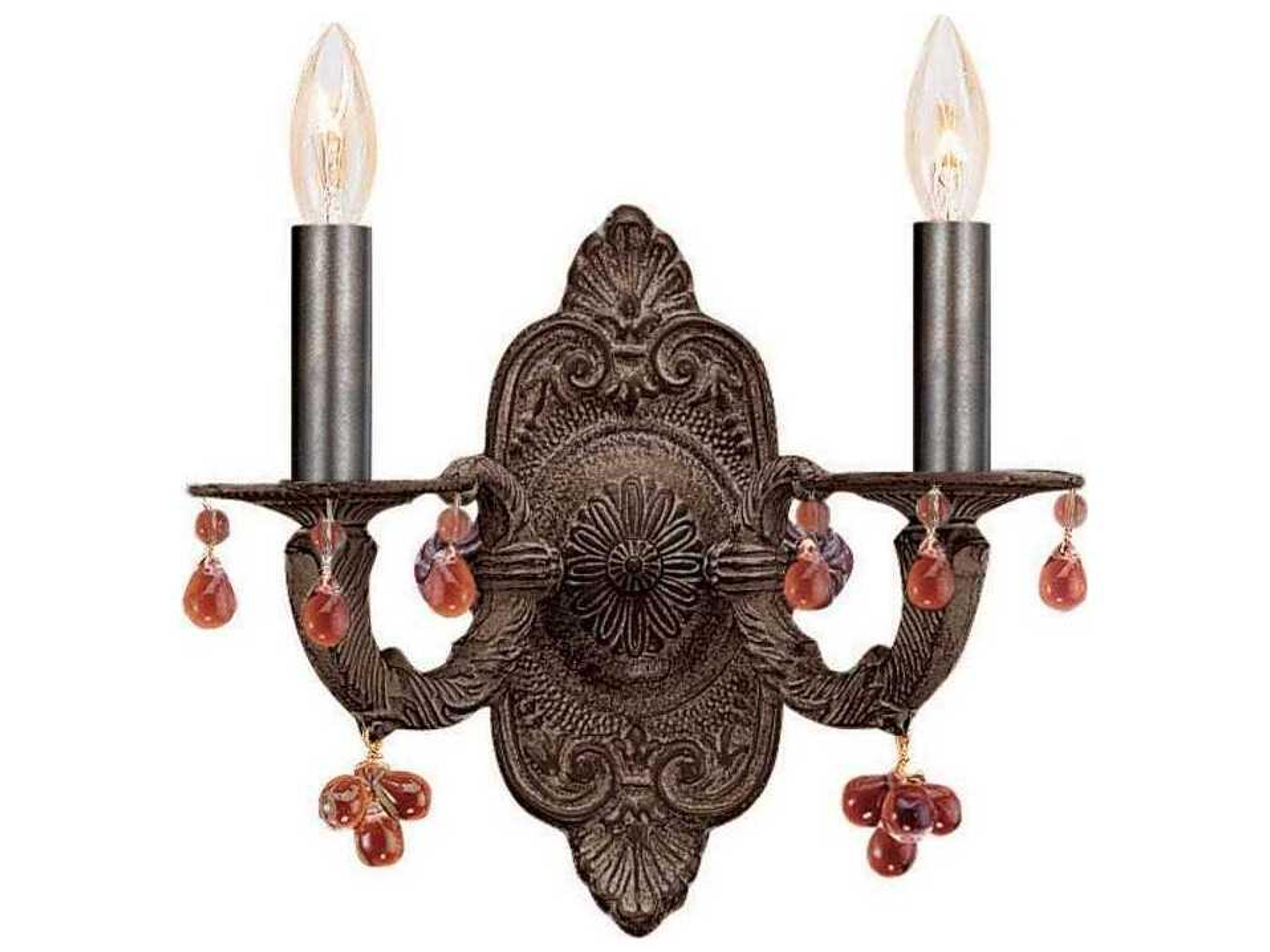 Paris Market 2-Light Venetian Bronze Glass Wall Sconce