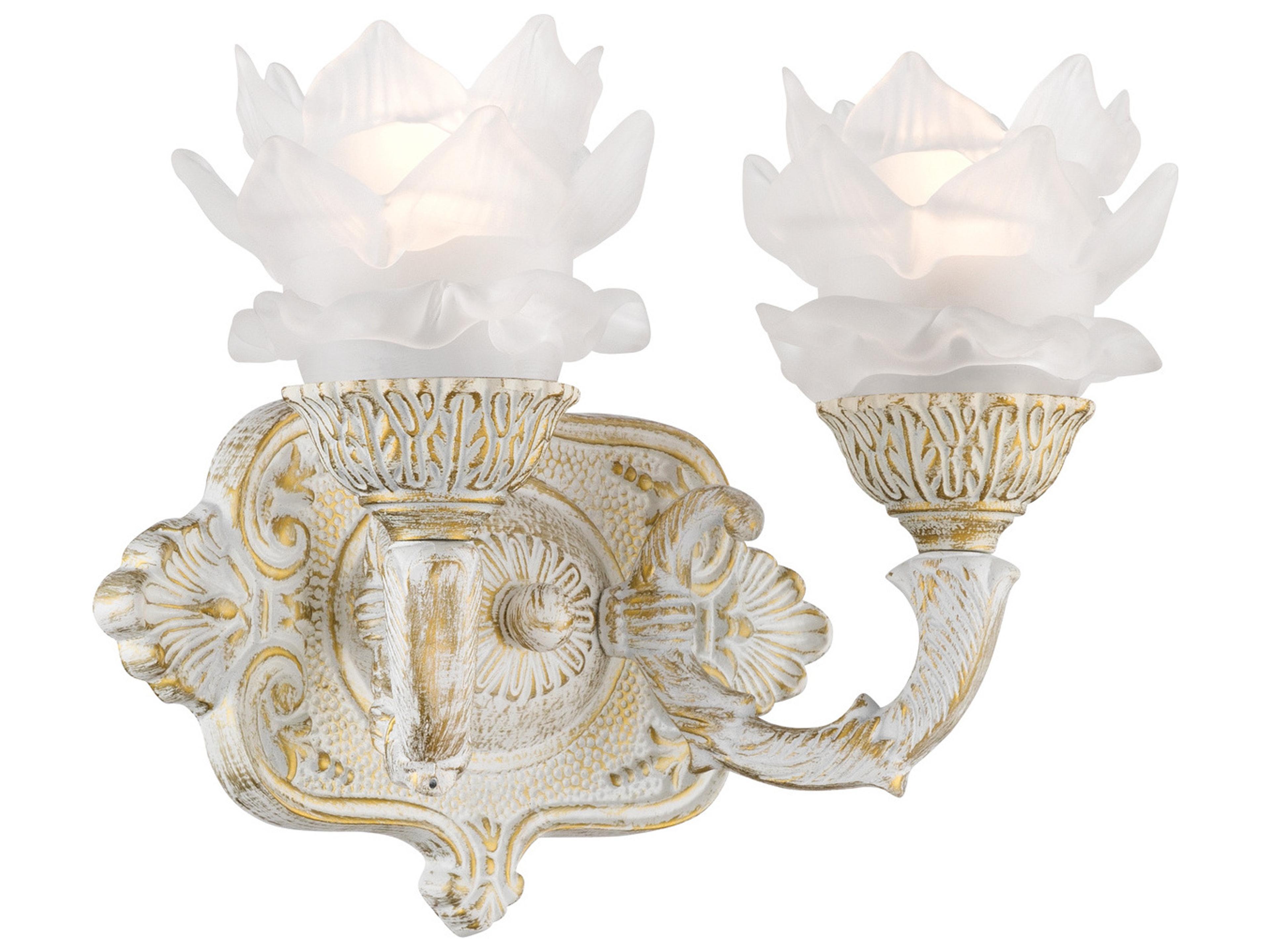 Crystorama Mayfield 2-Light White Traditional Wall Sconce