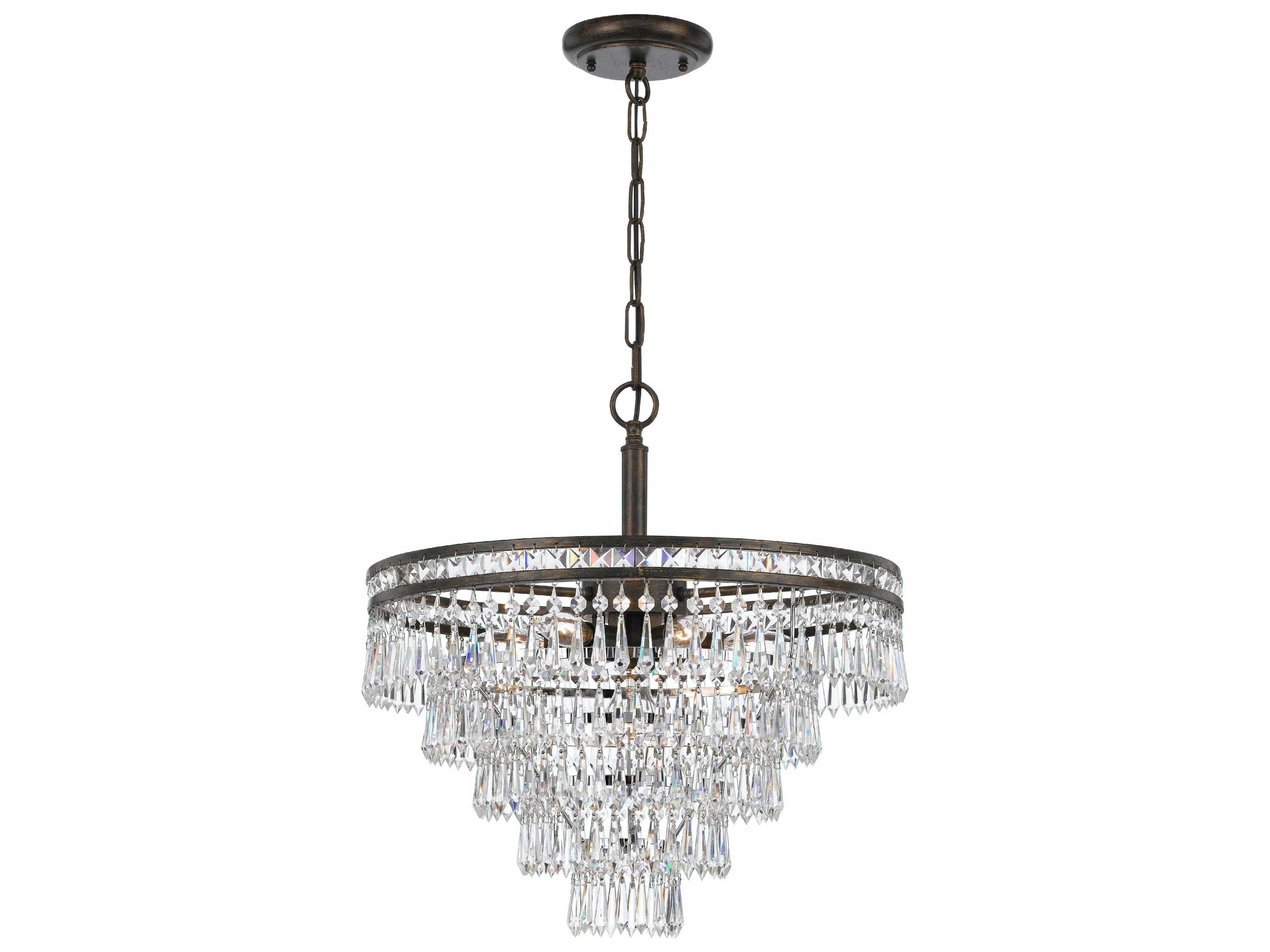 Mercer 7-Light Bronze Crystal Tiered Chandelier