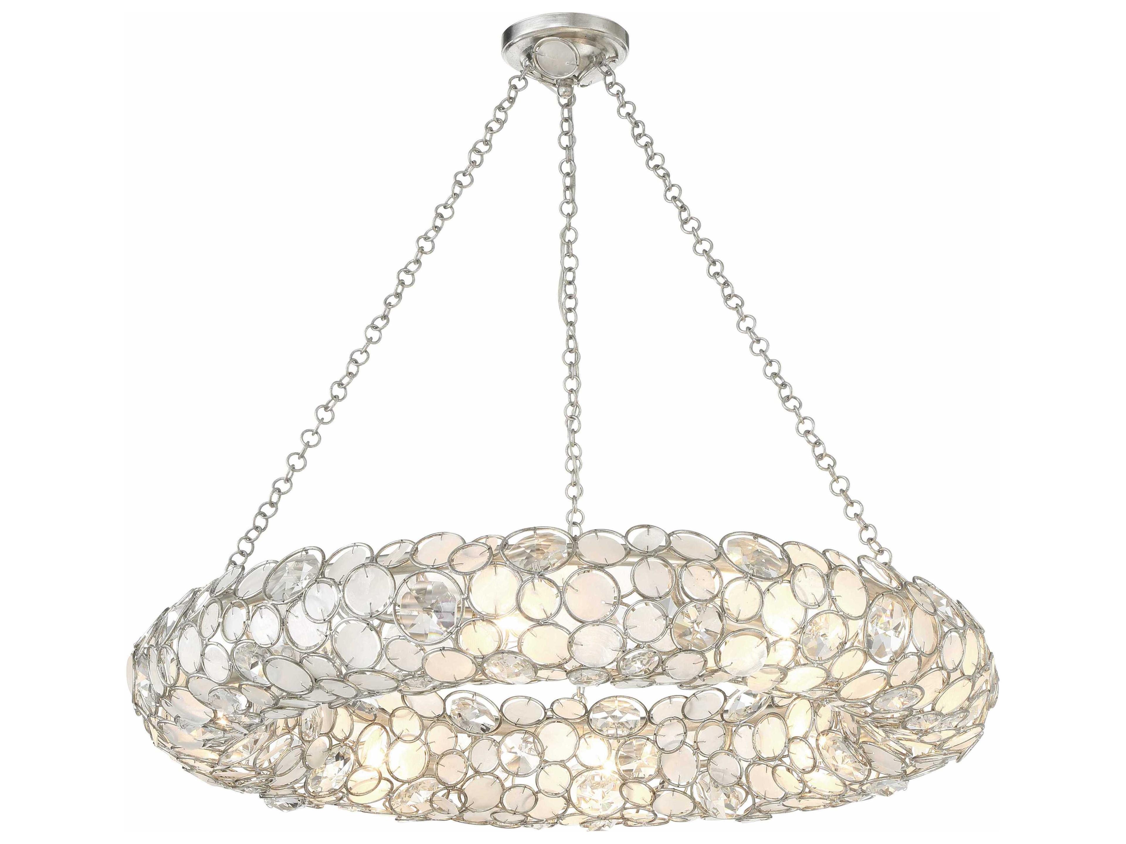 Palla 8-Light Antique Silver Pendant