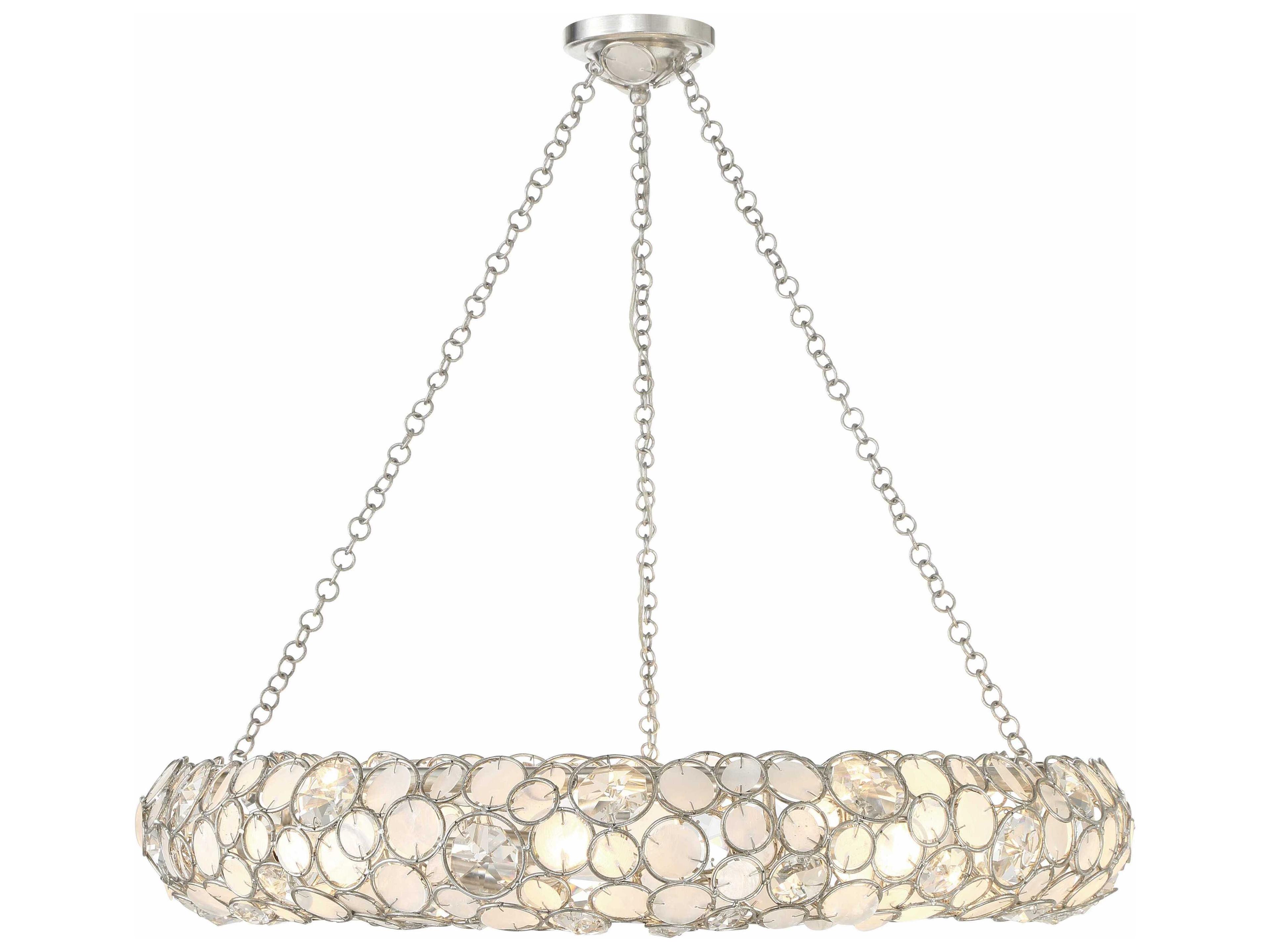 Crystorama Palla 8-Light Antique Silver Pendant