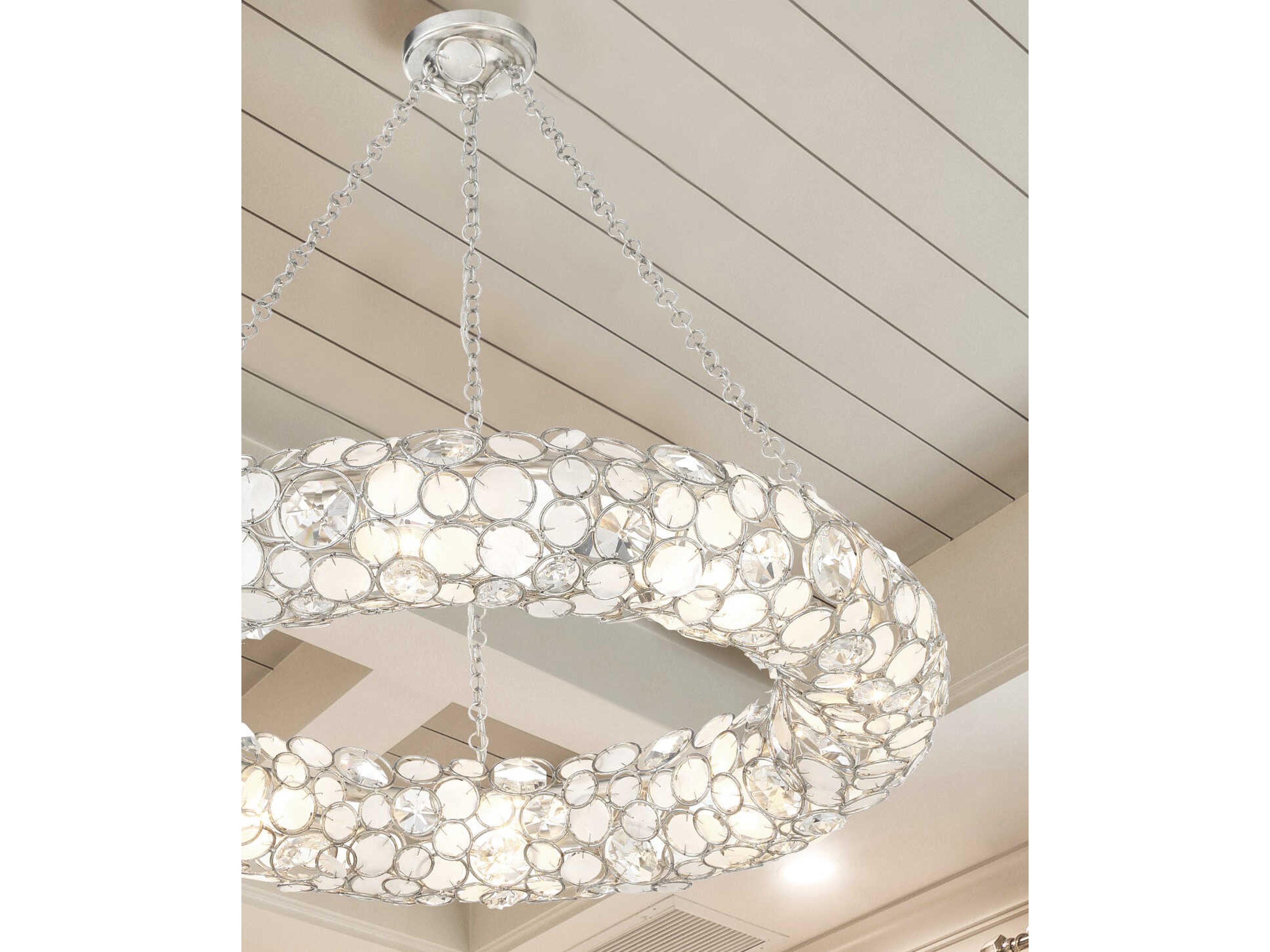 Crystorama Palla 8-Light Antique Silver Pendant