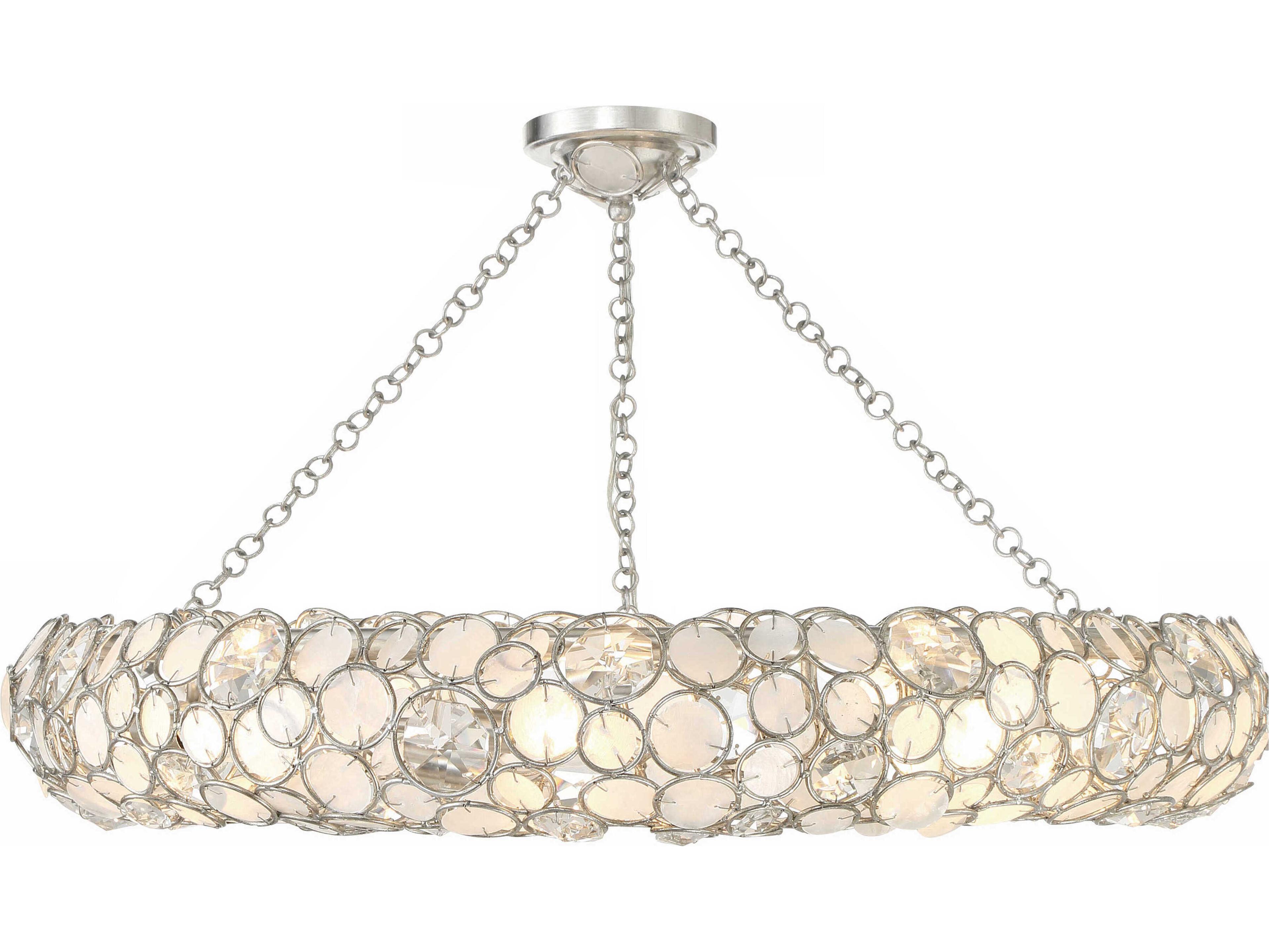 Crystorama Palla 8-Light Antique Silver Semi Flush Mount