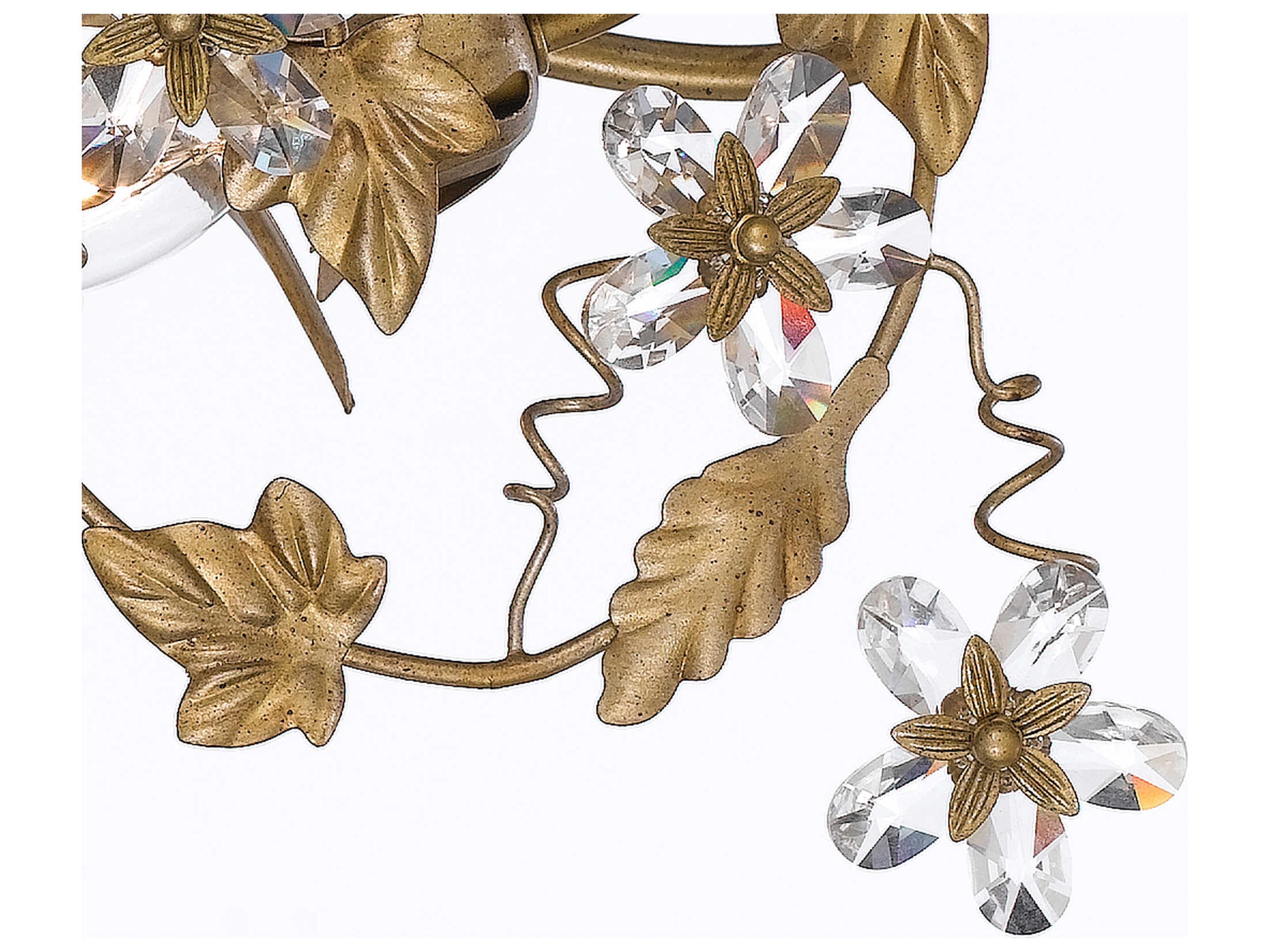 Crystorama Paris Market 6-Light Nickel Glass Bowl Semi Flush Mount