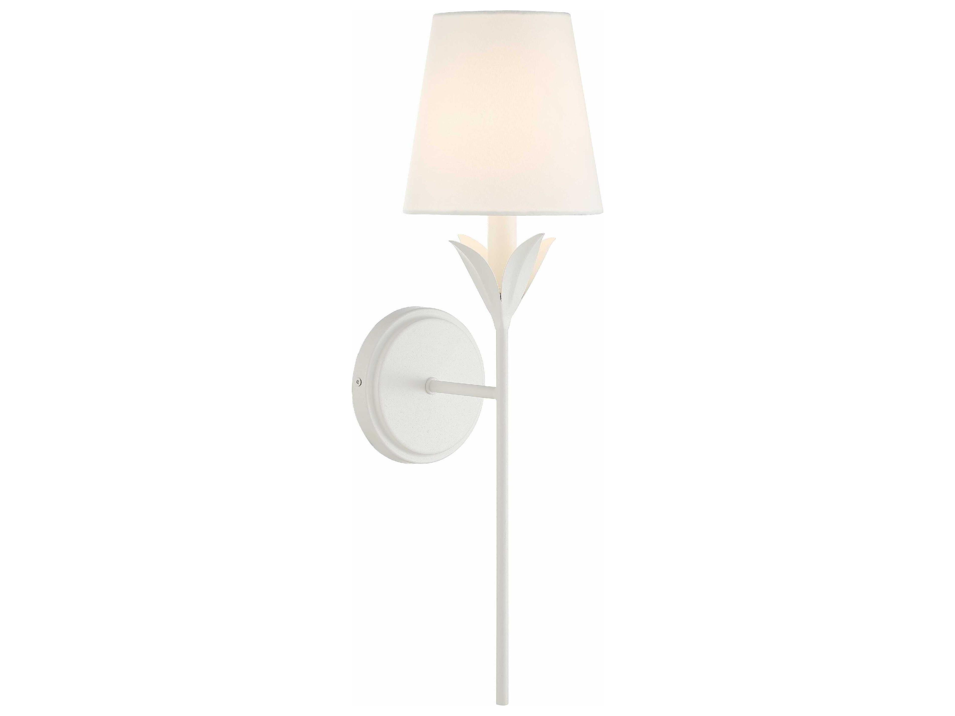 Crystorama Broche 1-Light Matte White Wall Sconce