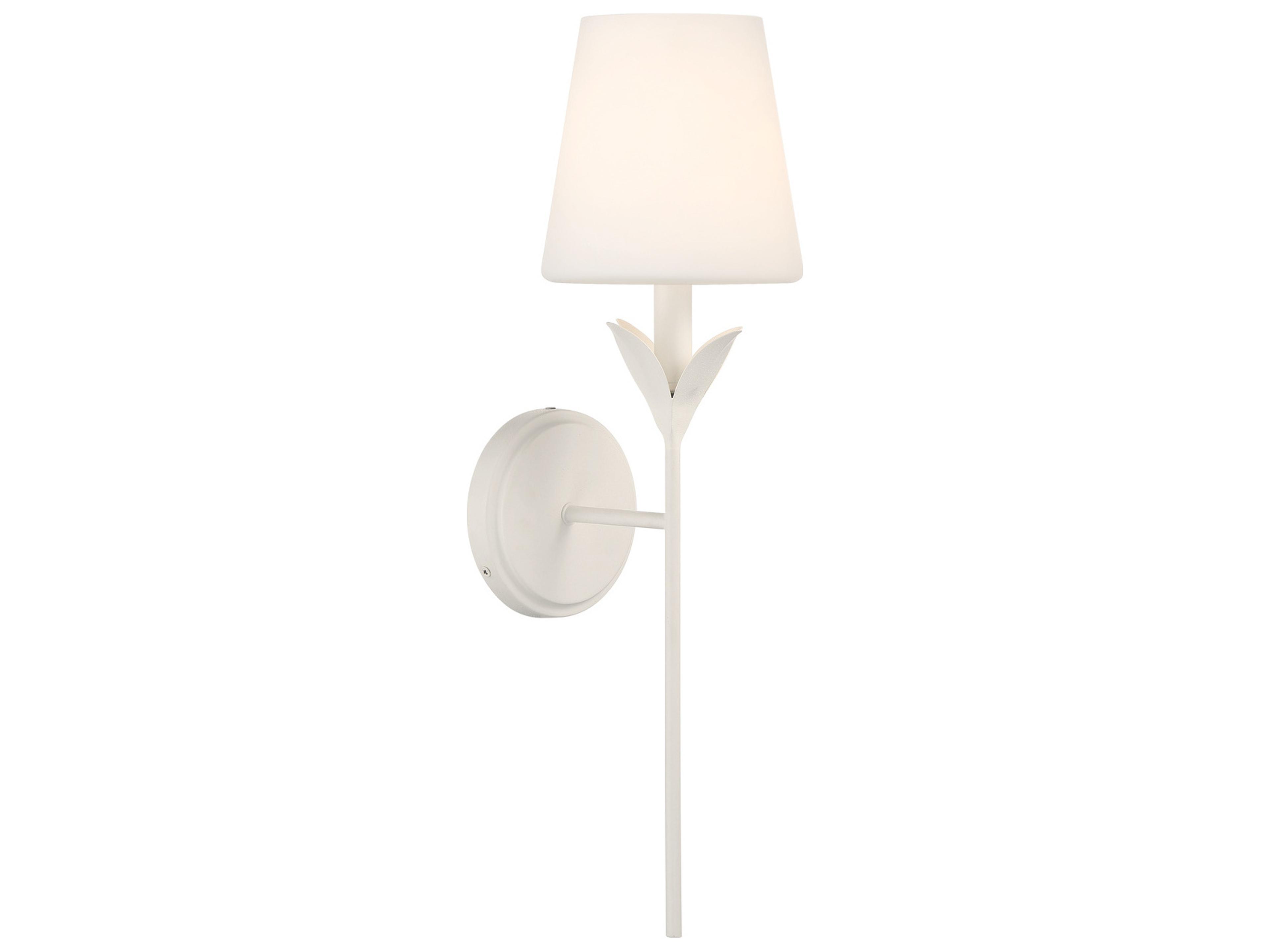 Crystorama Broche 1-Light White Wall Sconce