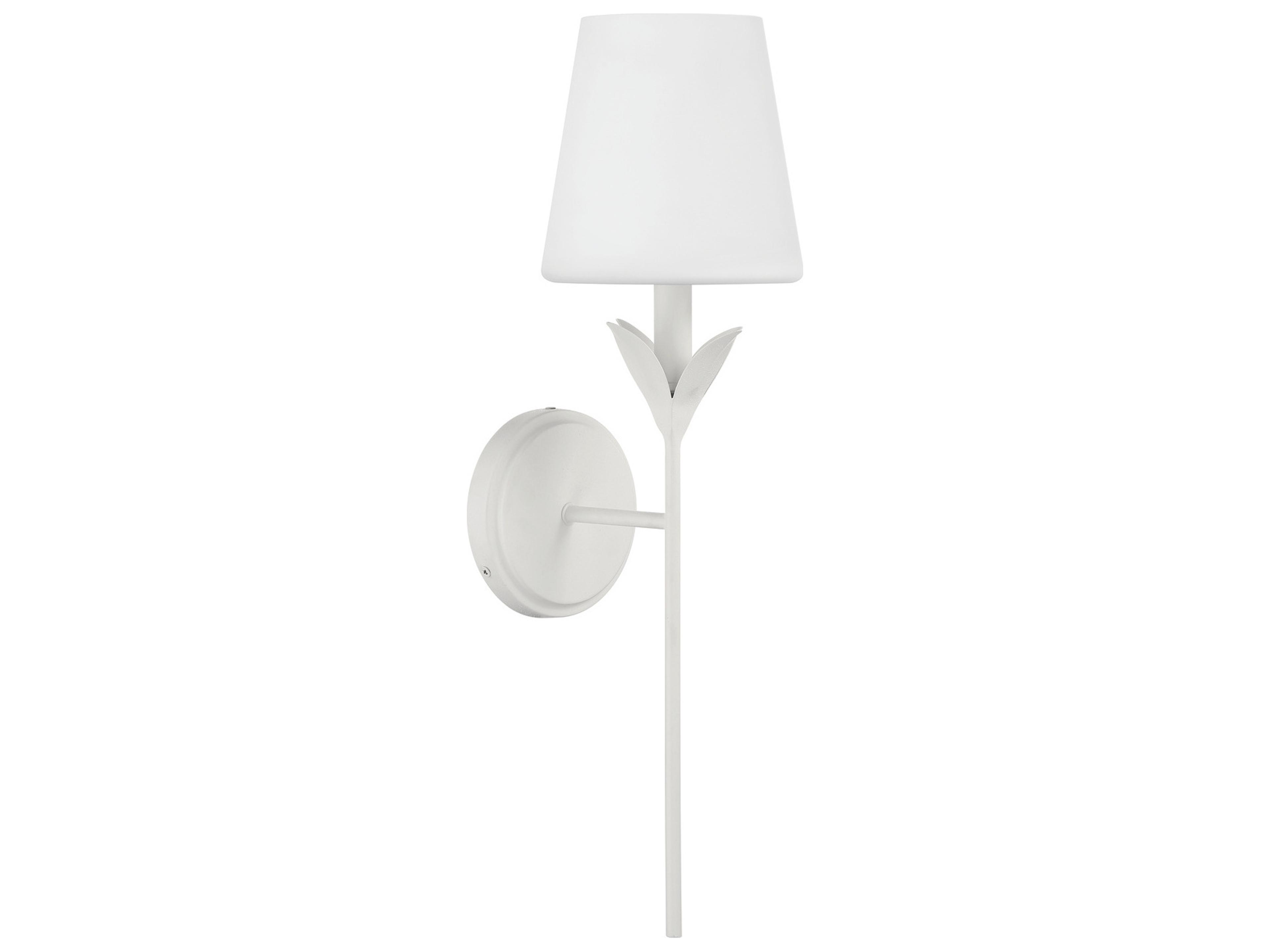 Crystorama Broche 1-Light White Wall Sconce