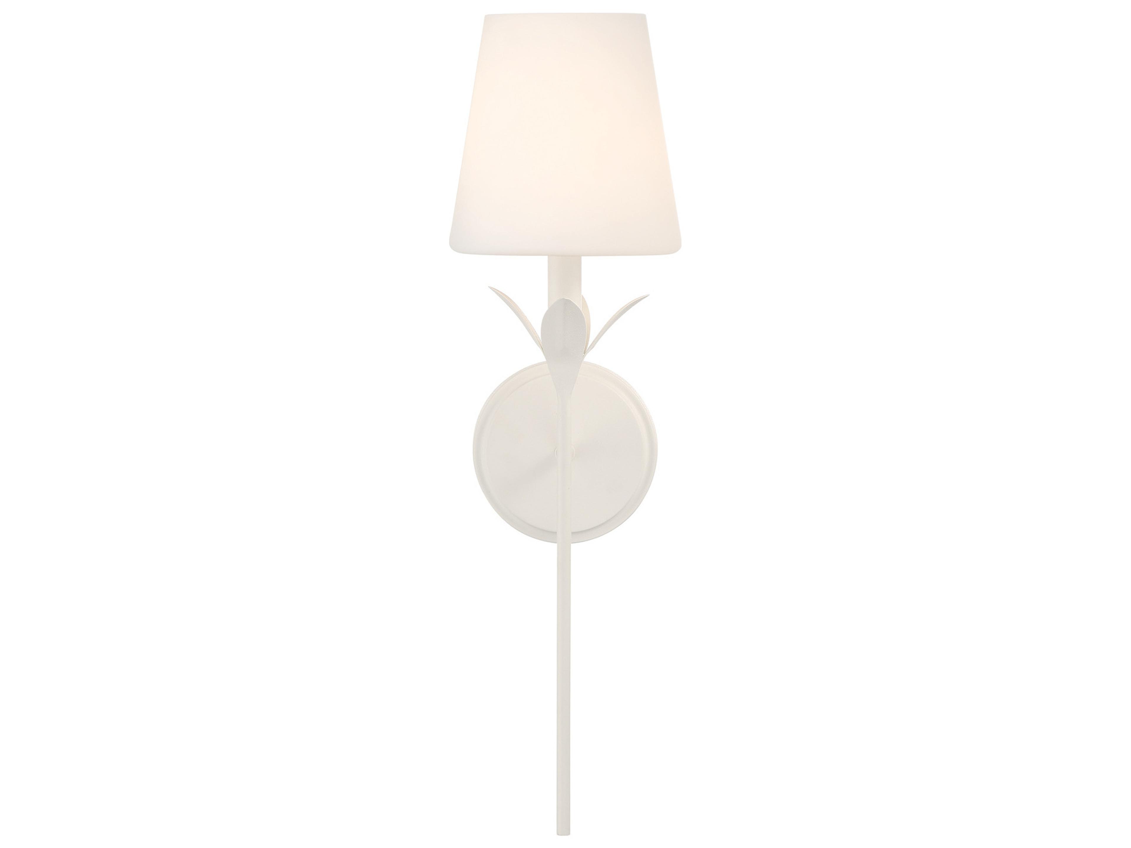 Crystorama Broche 1-Light White Wall Sconce
