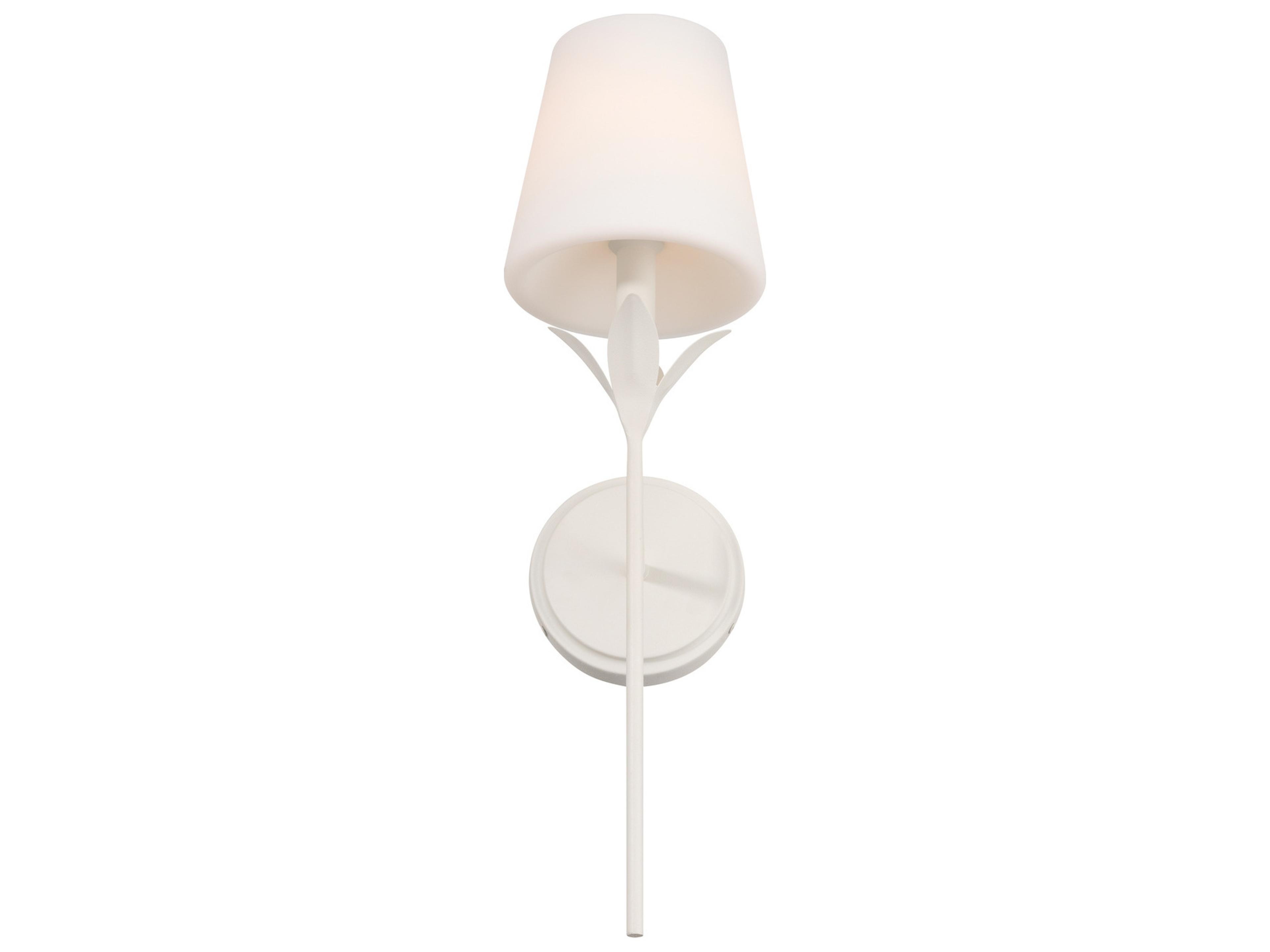 Crystorama Broche 1-Light White Wall Sconce