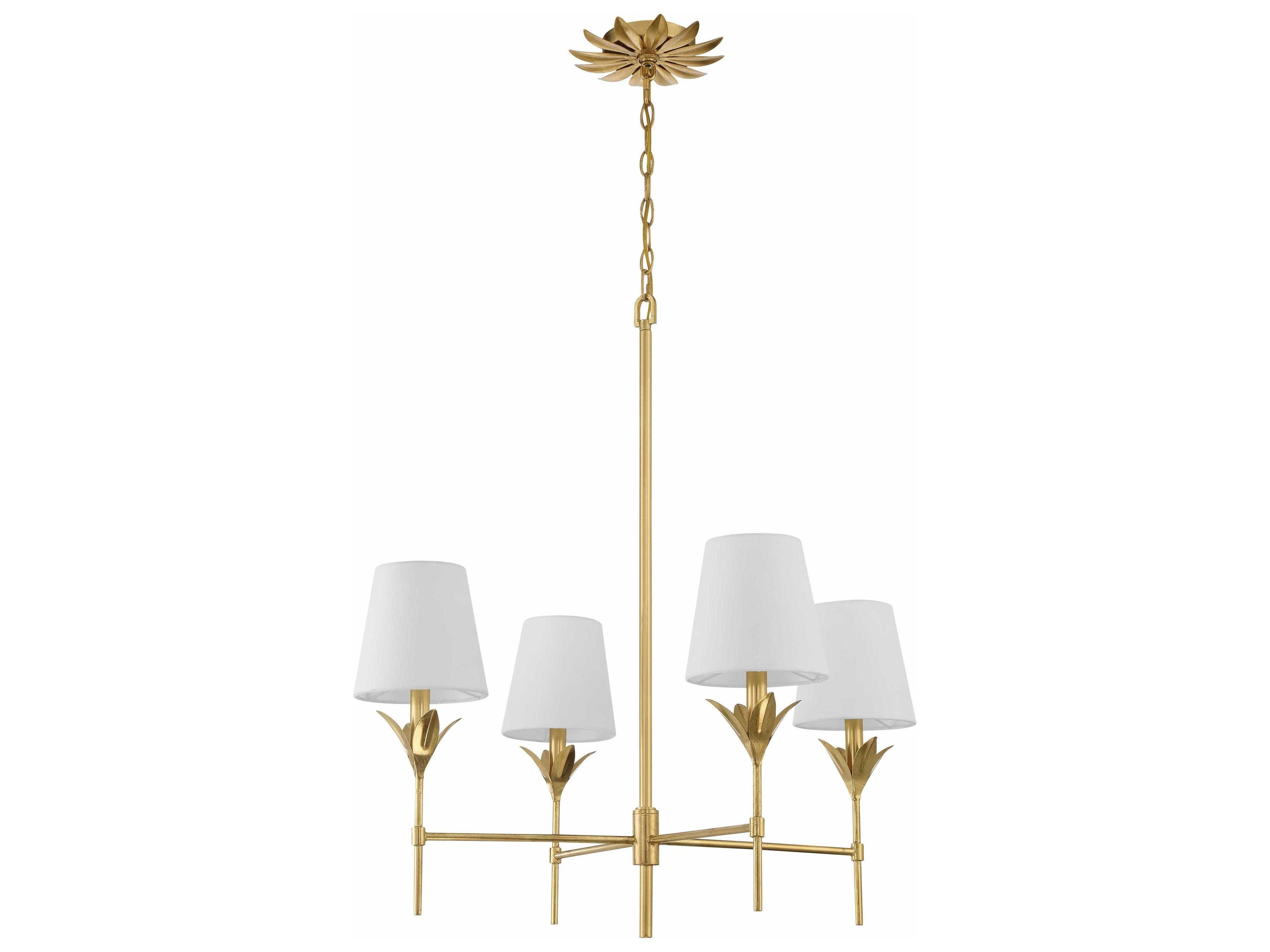 Crystorama Broche 4-Light Antique Gold Candelabra Chandelier