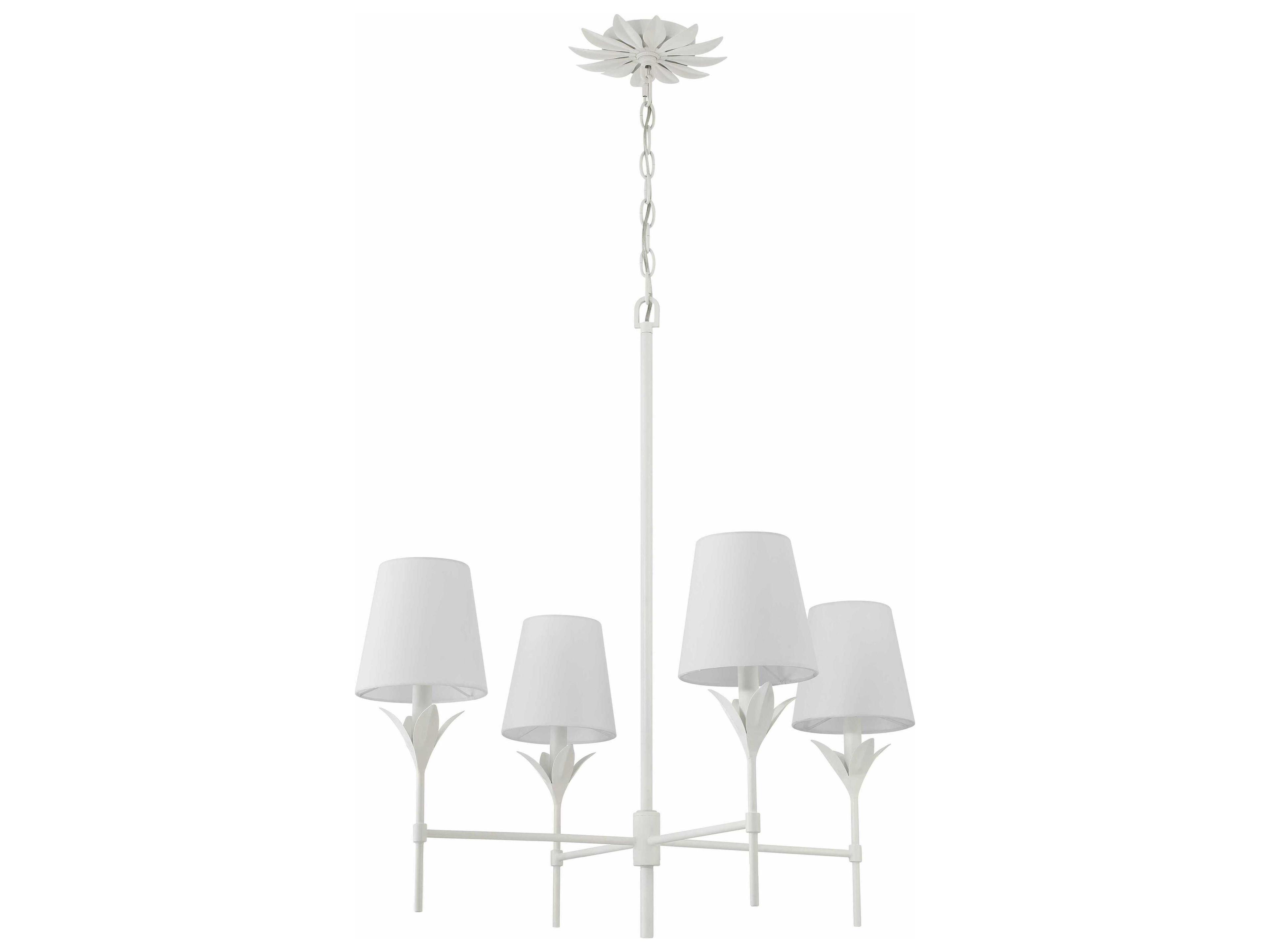Crystorama Broche 4-Light Matte White Candelabra Chandelier