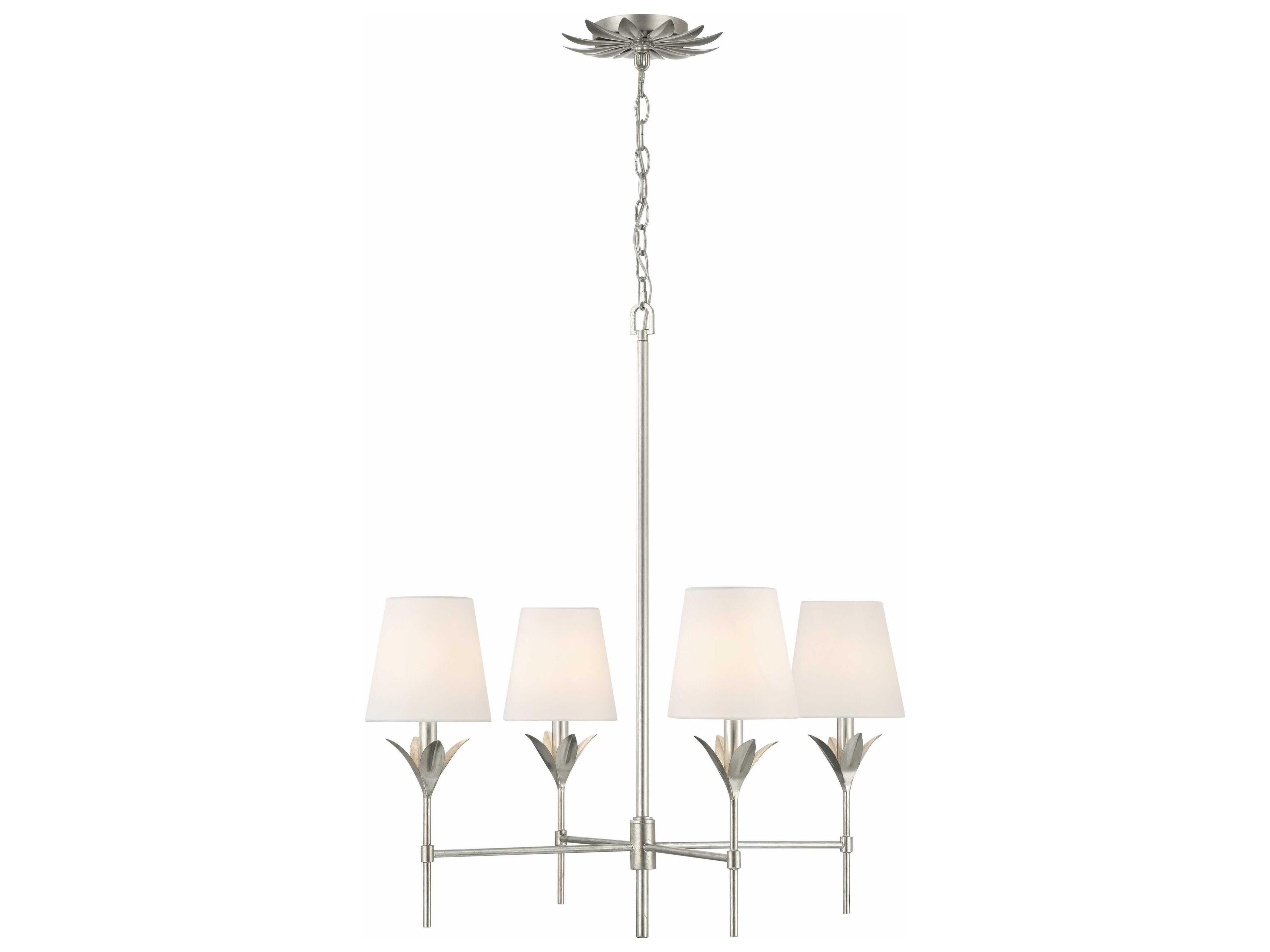 Crystorama Broche 4-Light Antique Silver Candelabra Chandelier