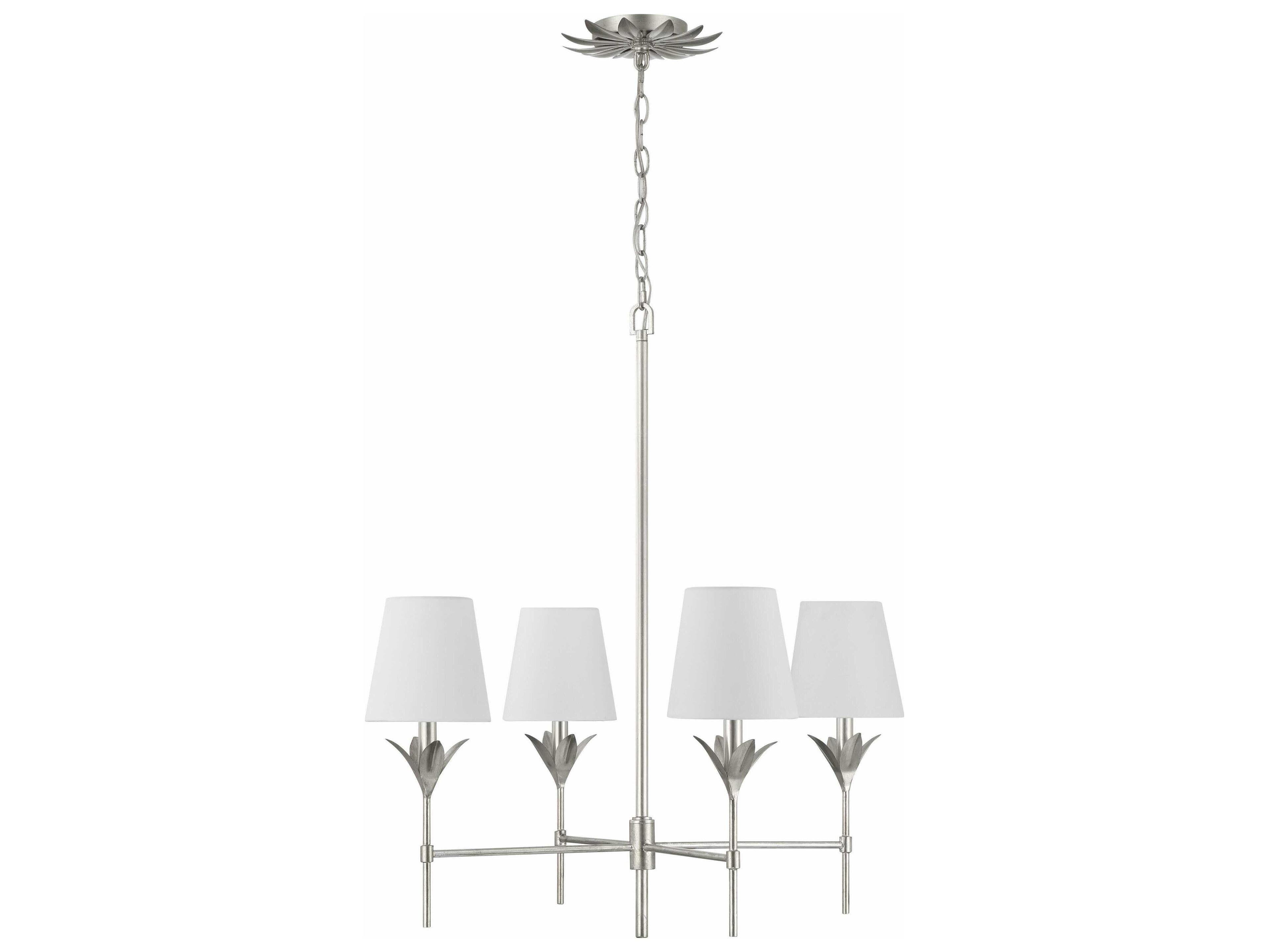 Crystorama Broche 4-Light Antique Silver Candelabra Chandelier