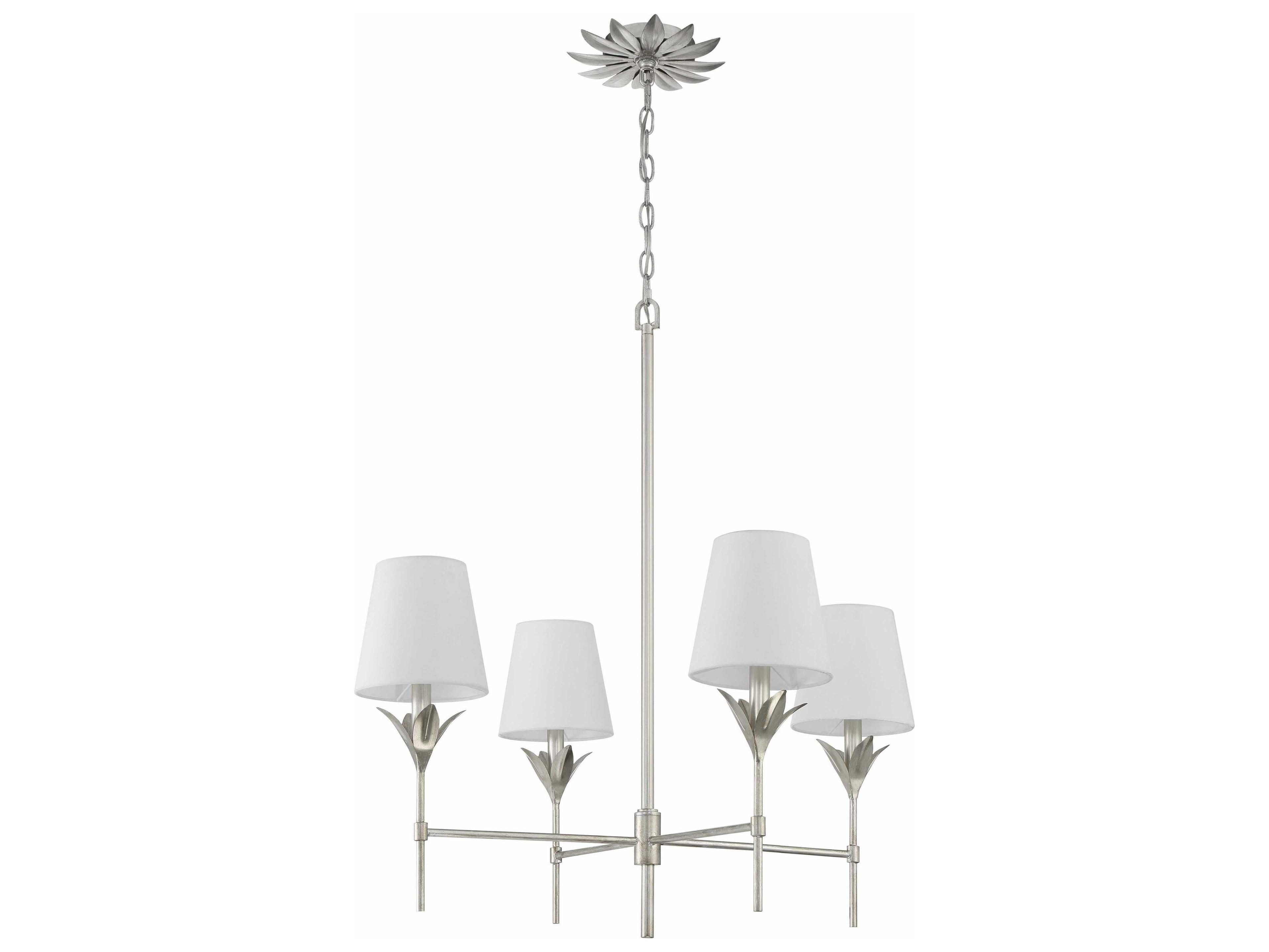 Crystorama Broche 4-Light Antique Silver Candelabra Chandelier