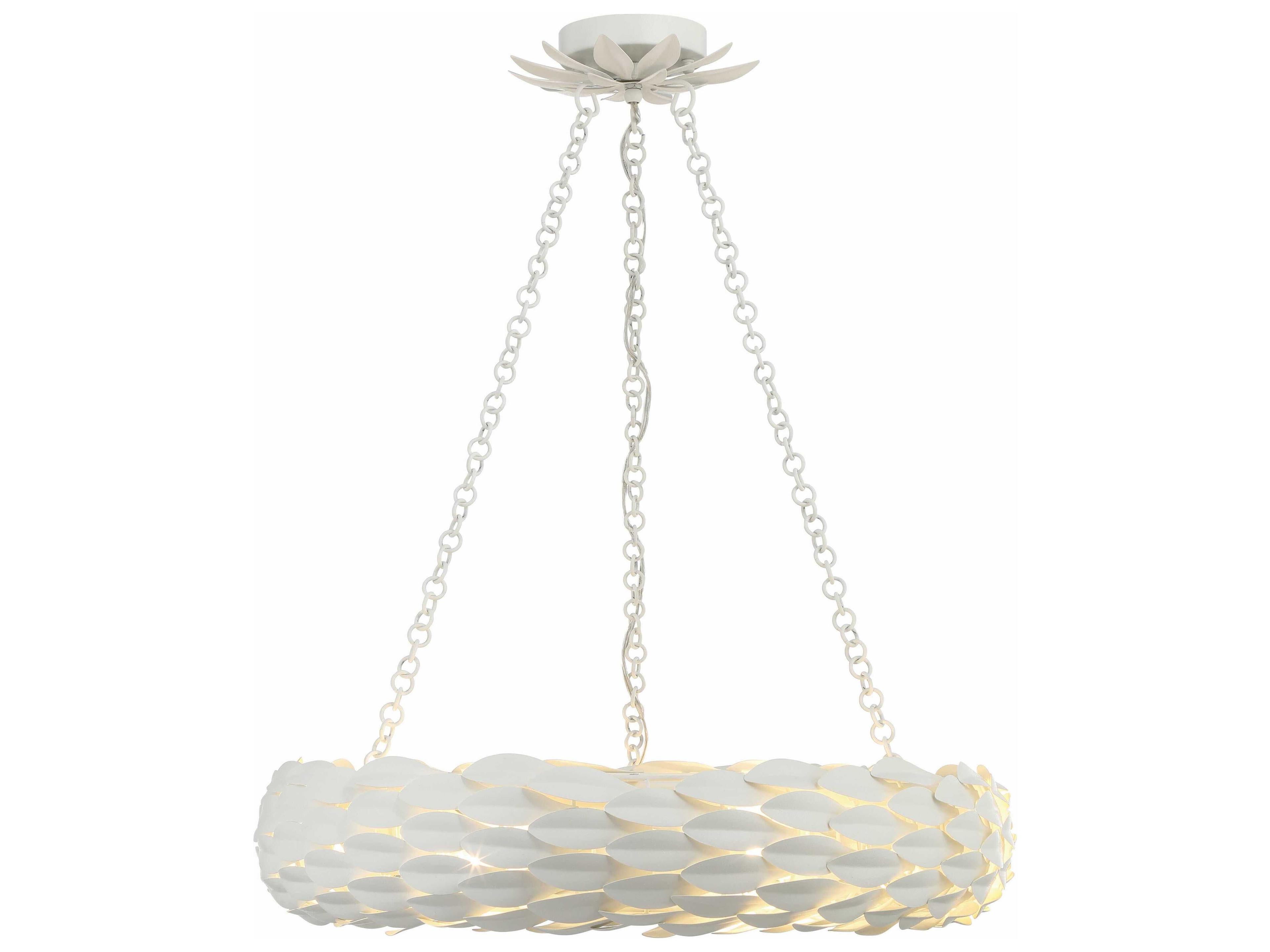 Crystorama Broche 6-Light Matte White Pendant