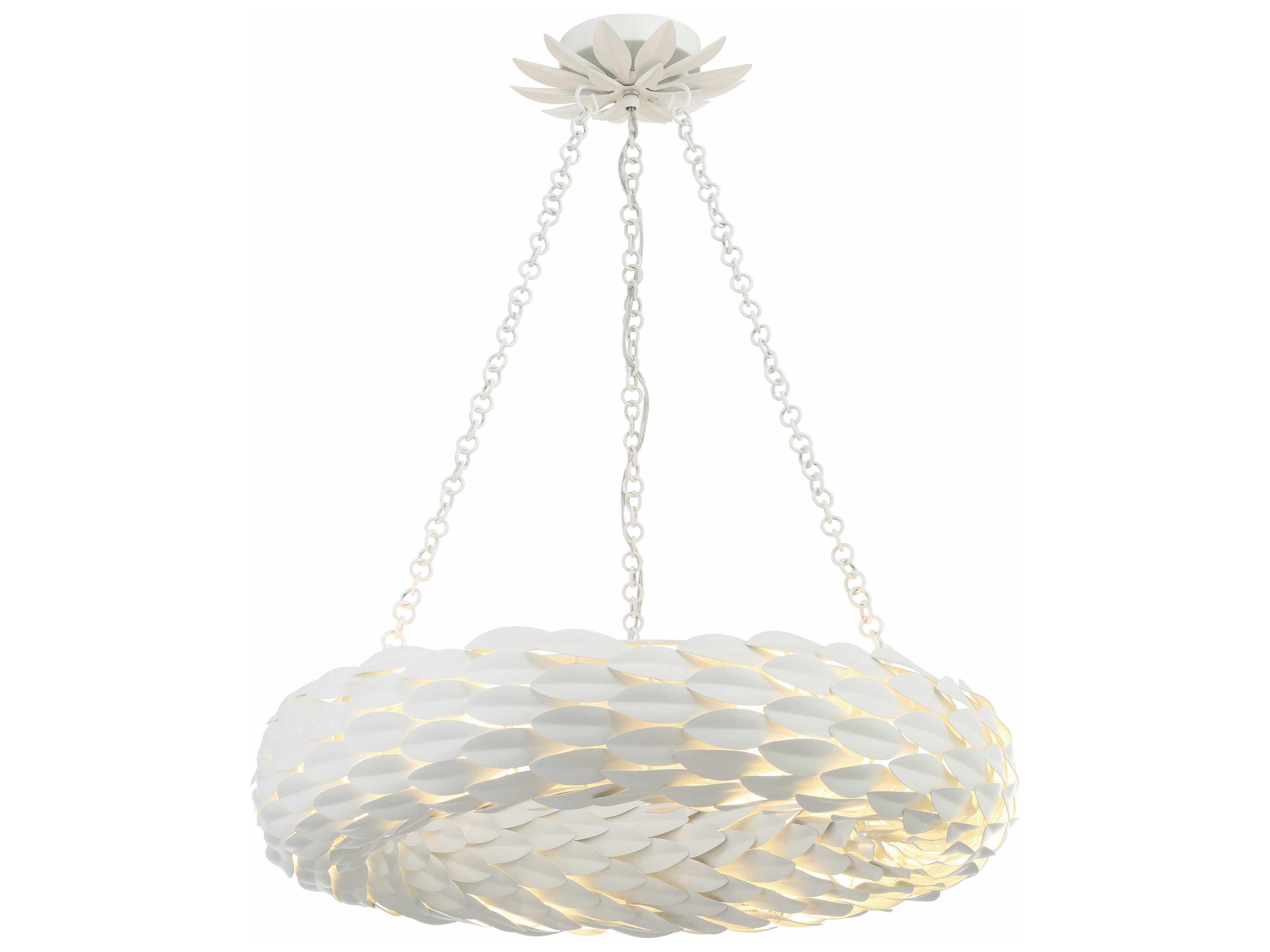 Crystorama Broche 6-Light Matte White Pendant