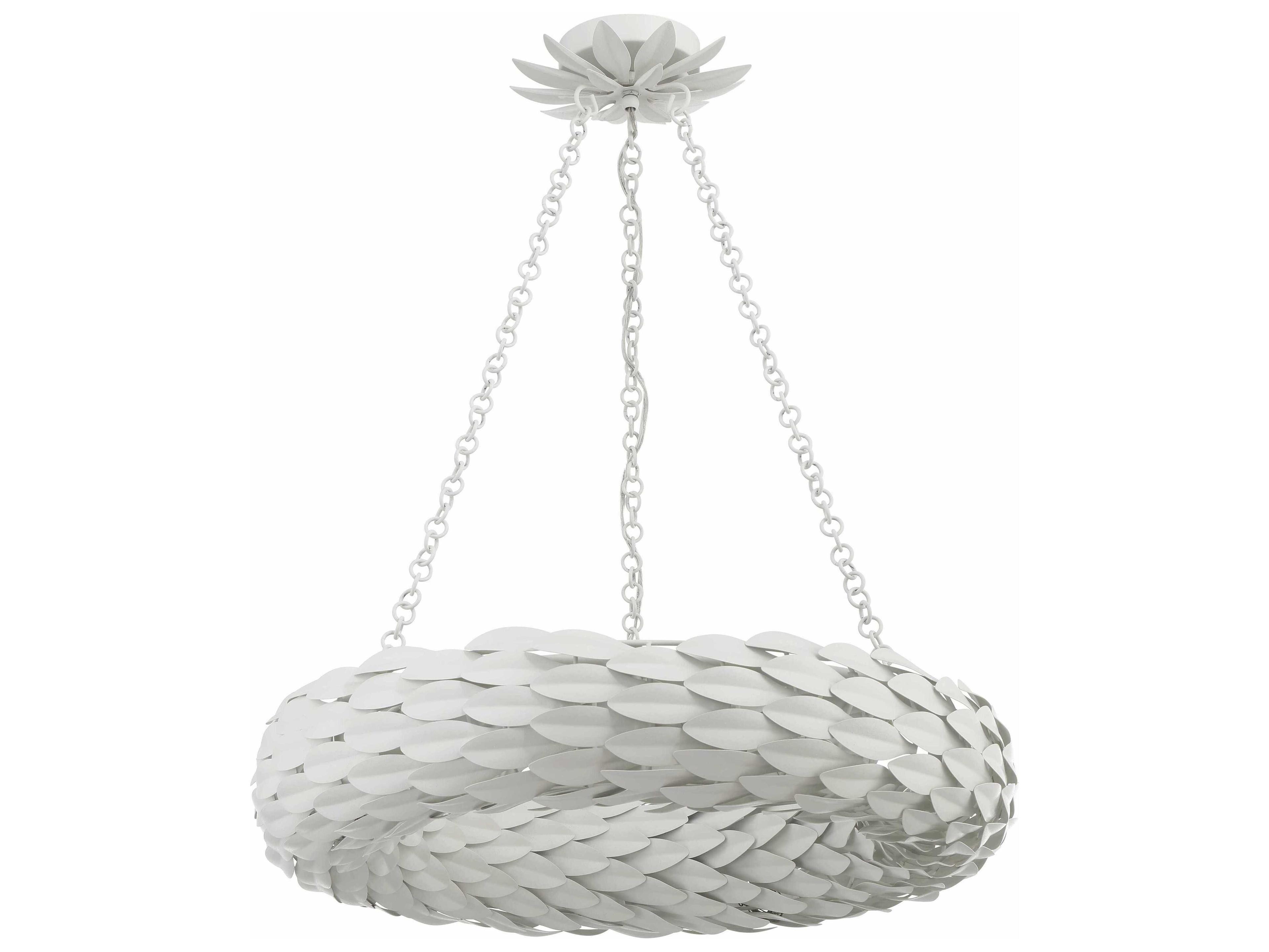 Crystorama Broche 6-Light Matte White Pendant