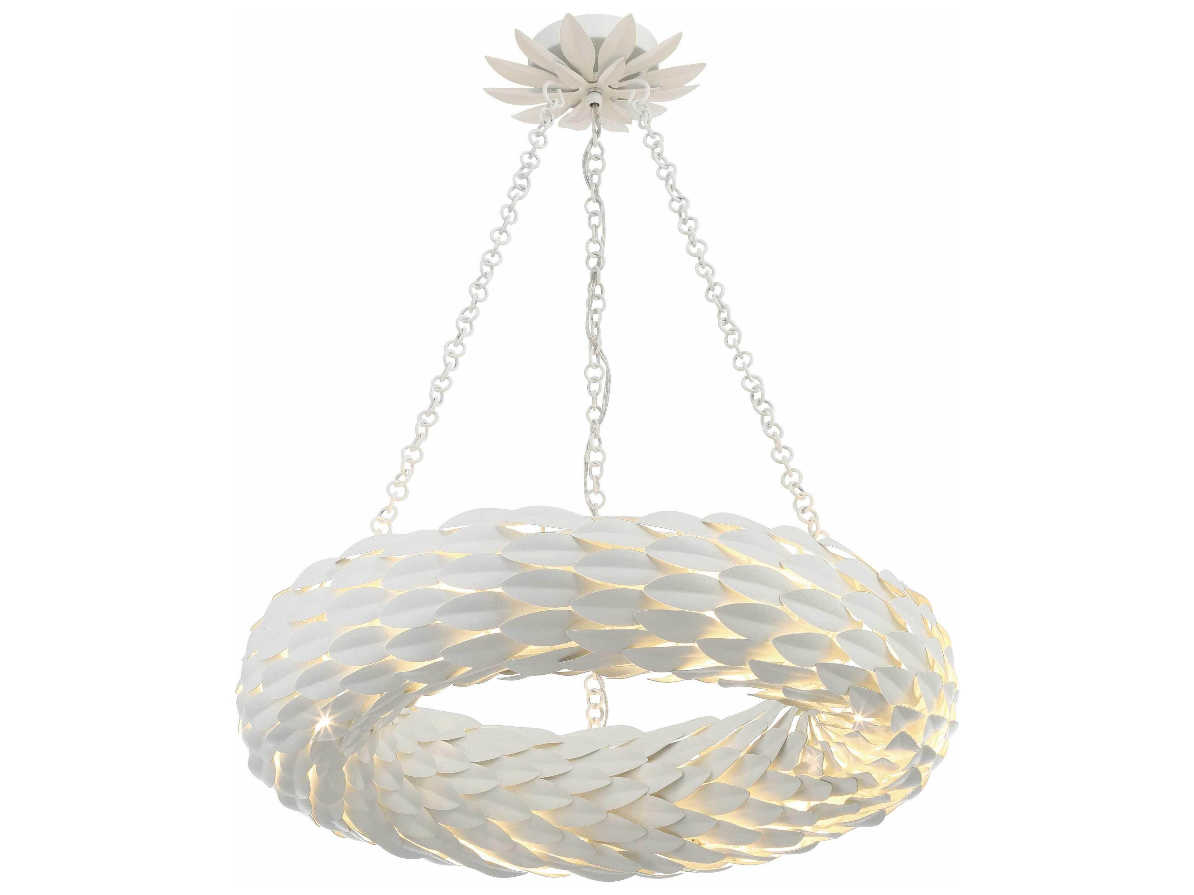Crystorama Broche 6-Light Matte White Pendant