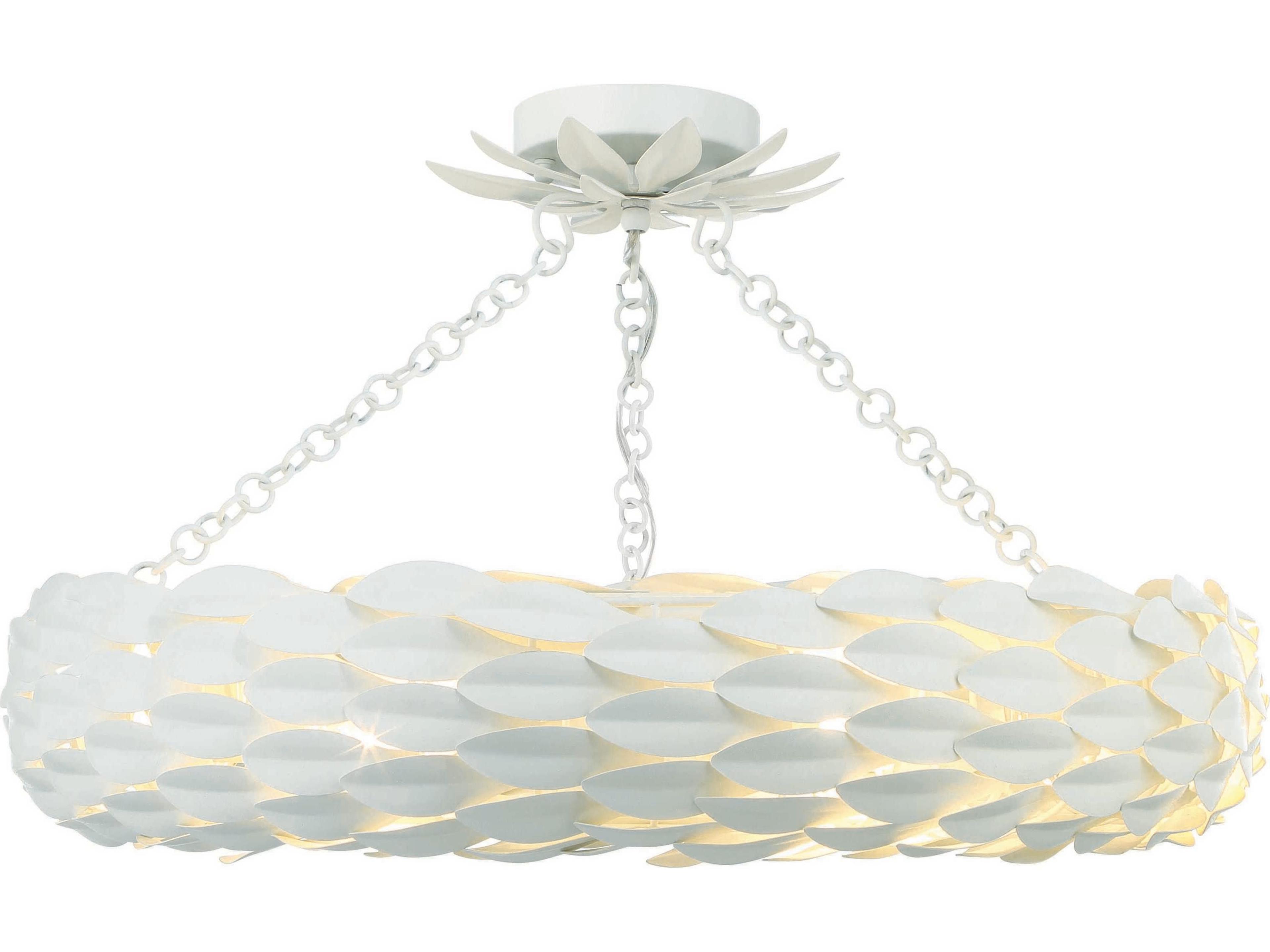 Broche 6-Light Matte White Semi Flush Mount