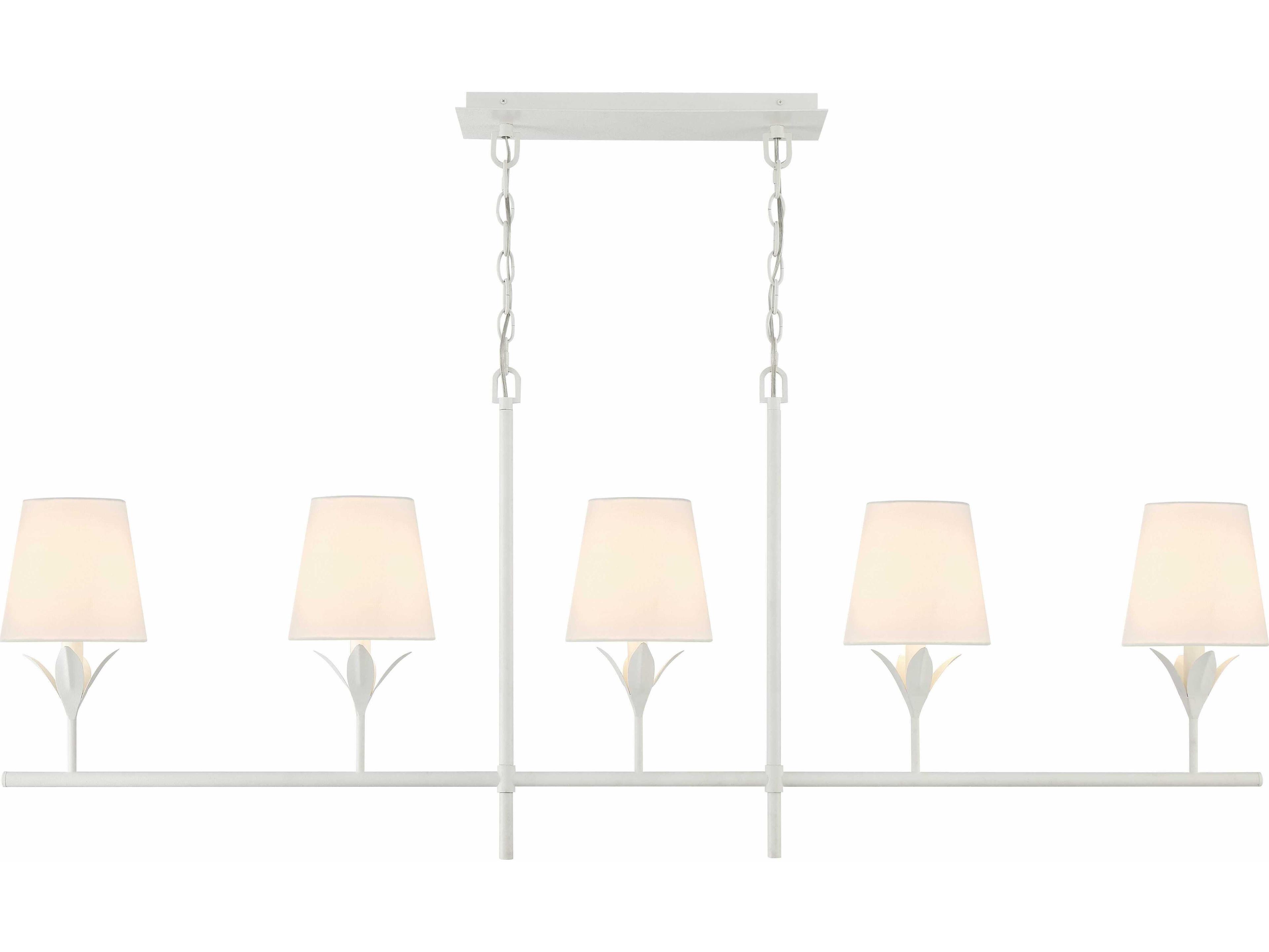 Broche 5-Light Matte White Linear Island Pendant