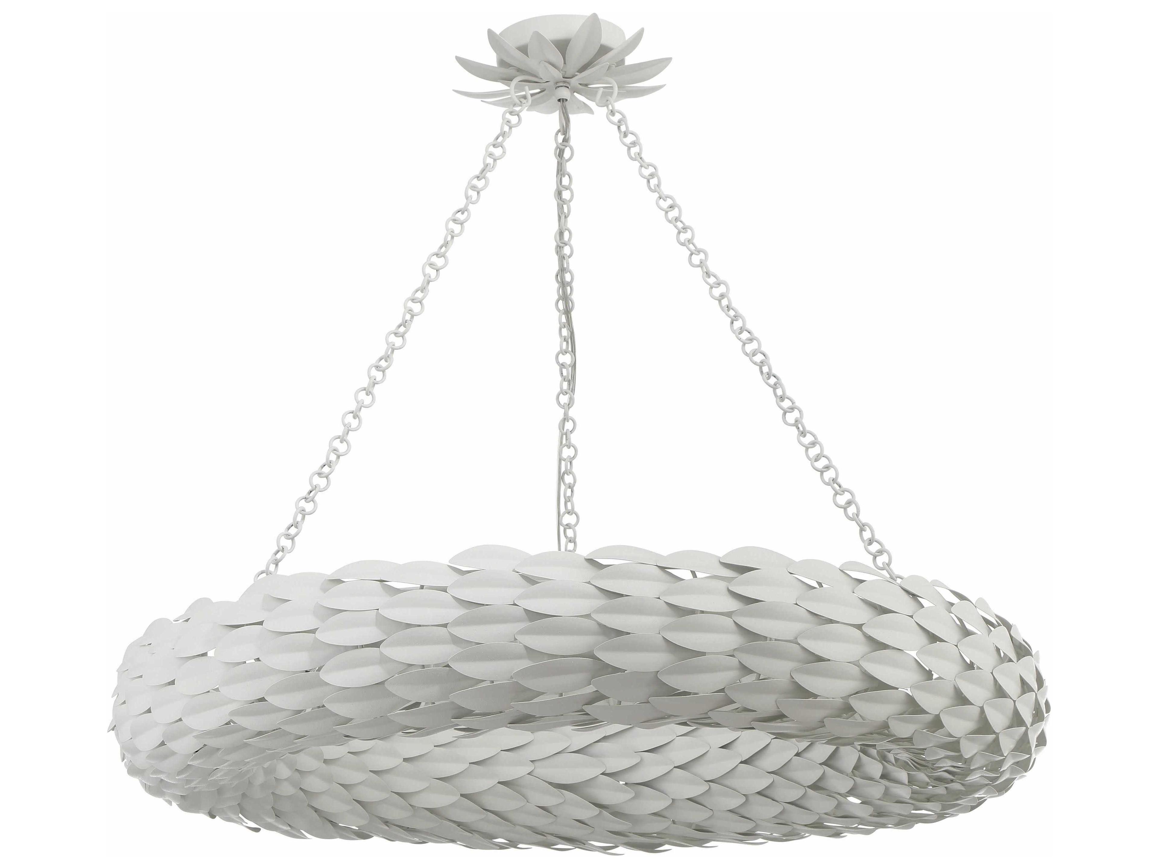 Crystorama Broche 8-Light Matte White Pendant