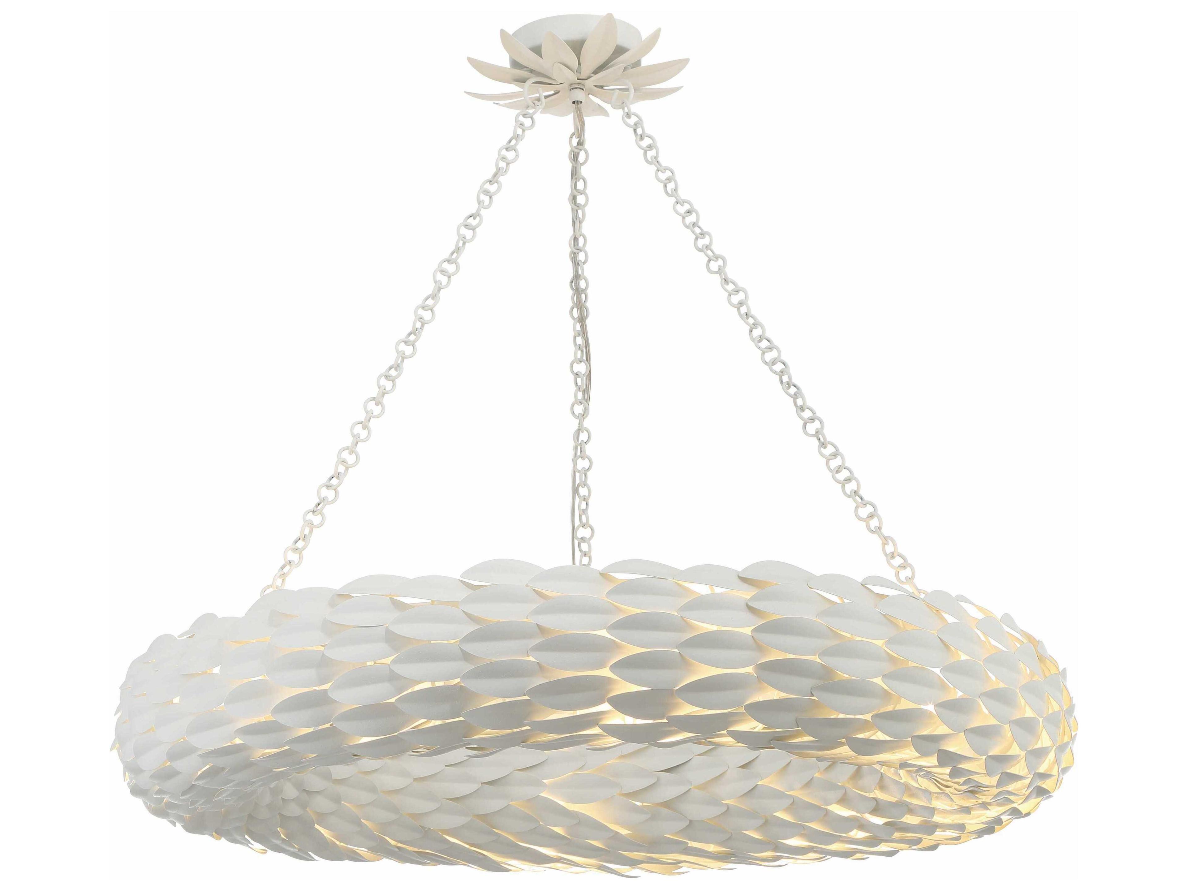 Crystorama Broche 8-Light Matte White Pendant