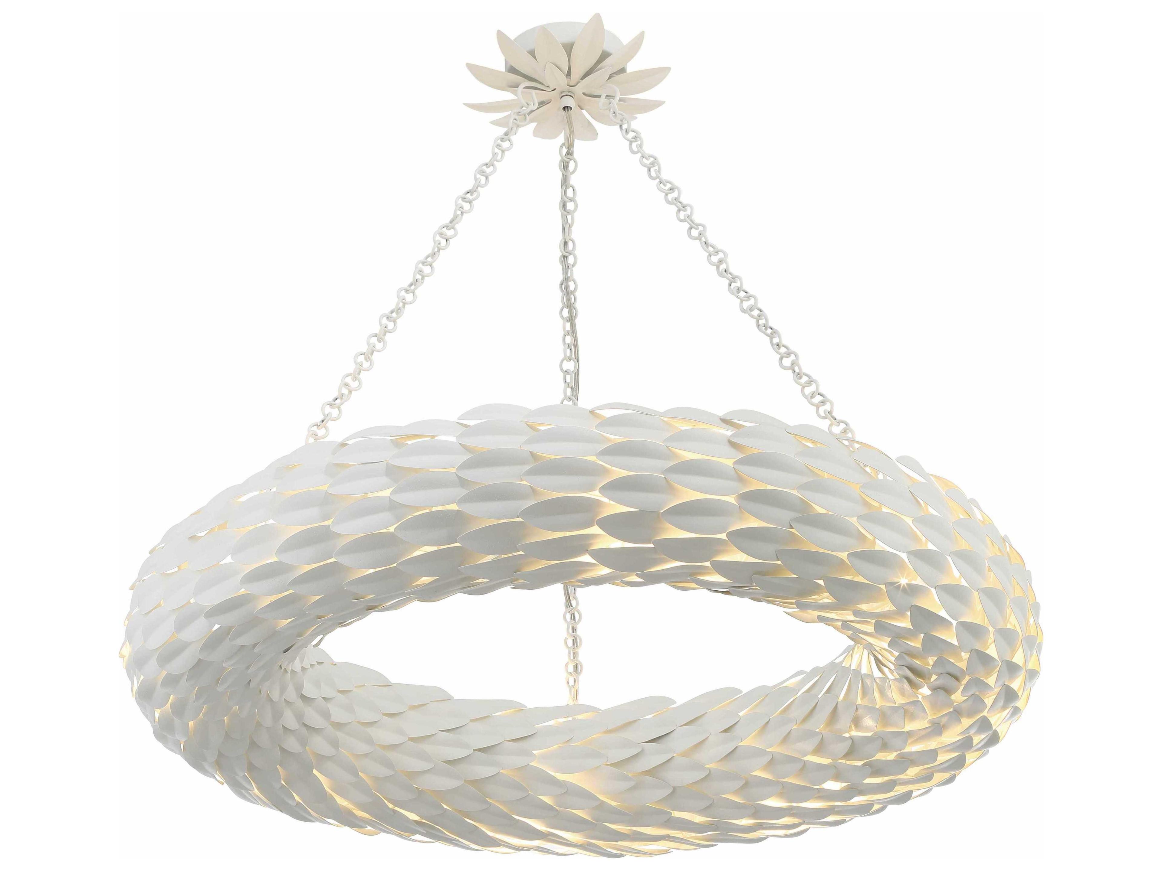 Crystorama Broche 8-Light Matte White Pendant