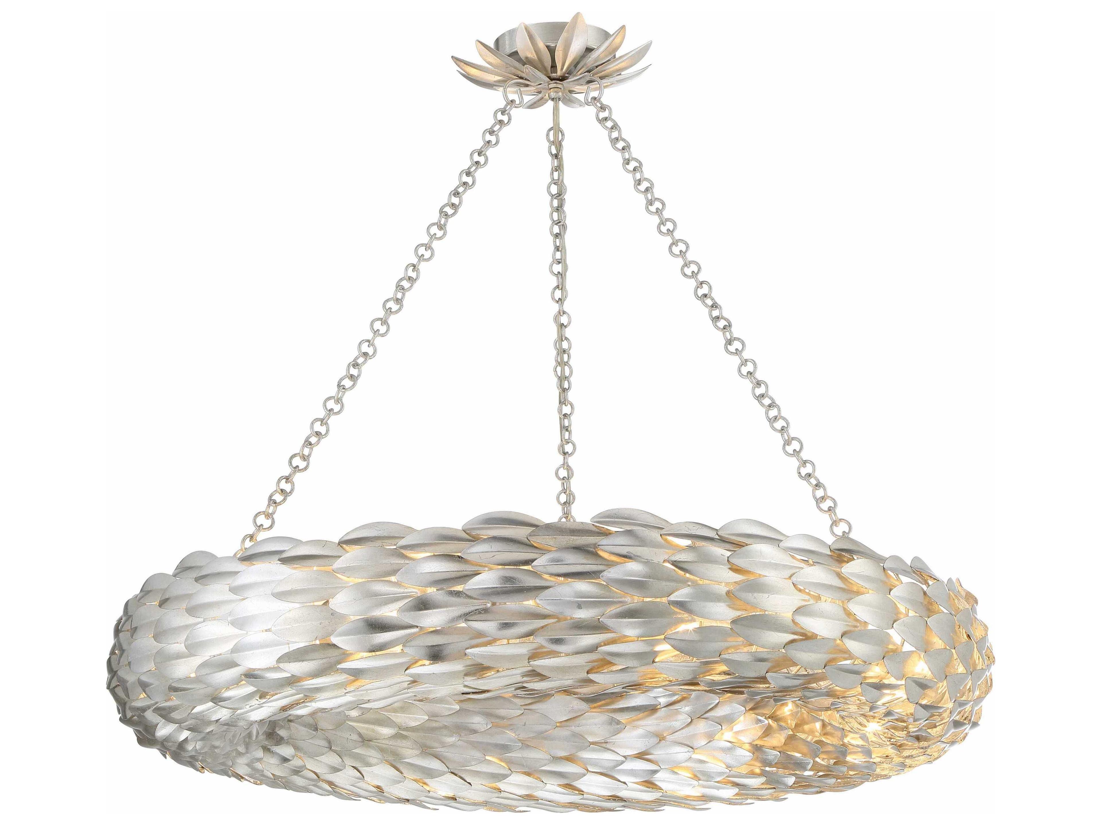 Crystorama Broche 8-Light Antique Silver Pendant