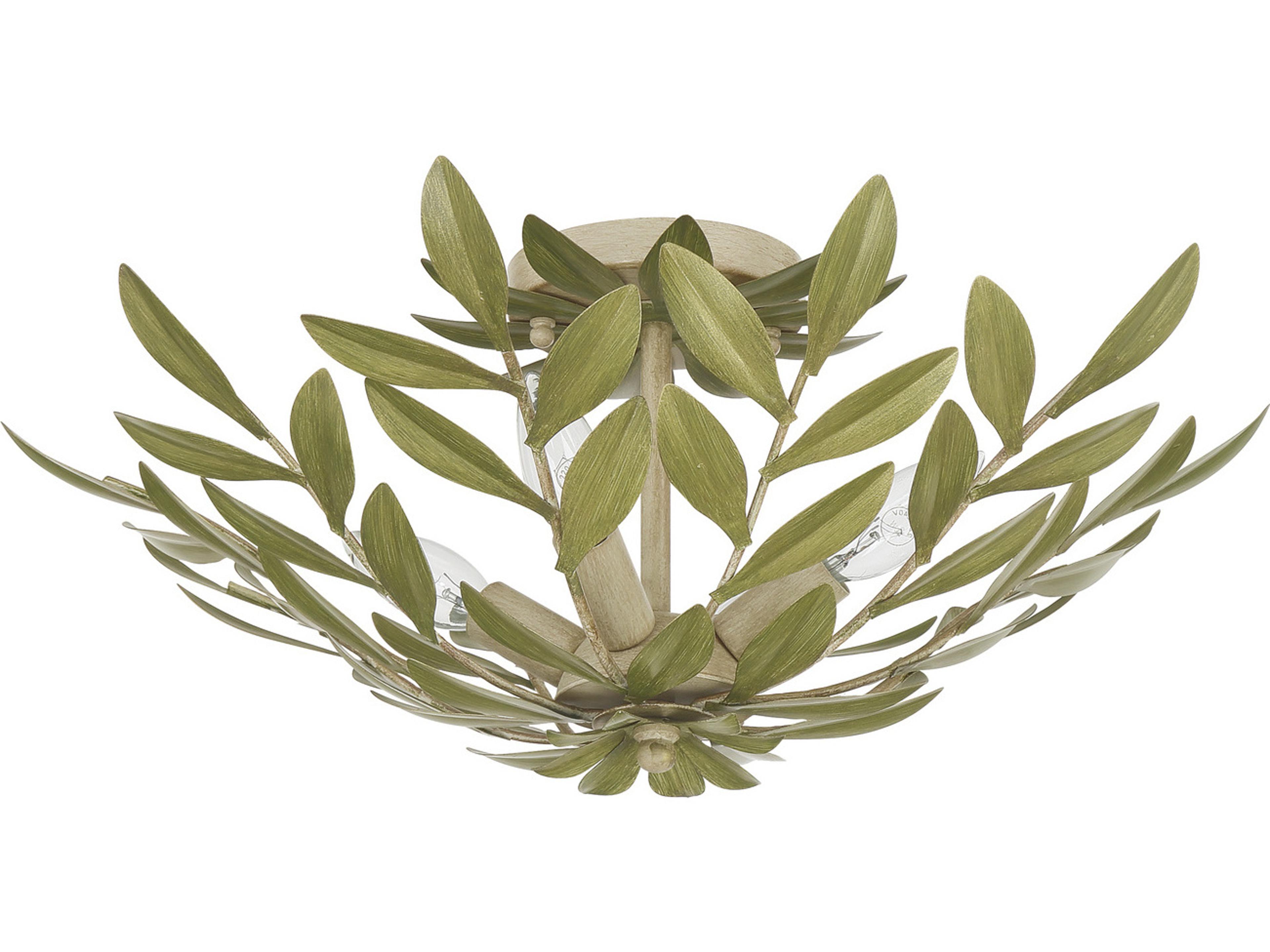 Crystorama Broche 4-Light Green Semi Flush Mount
