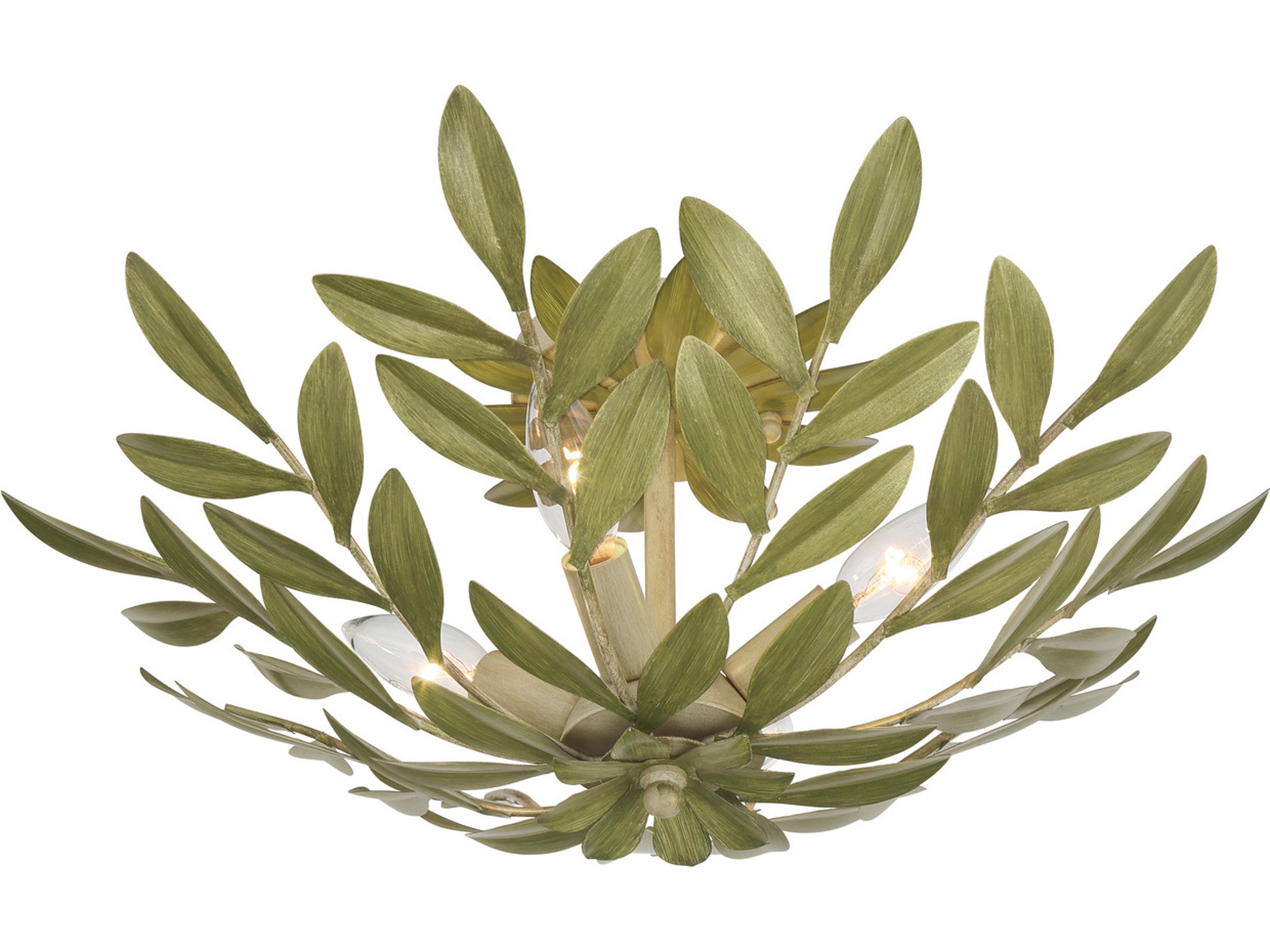 Crystorama Broche 4-Light Green Semi Flush Mount