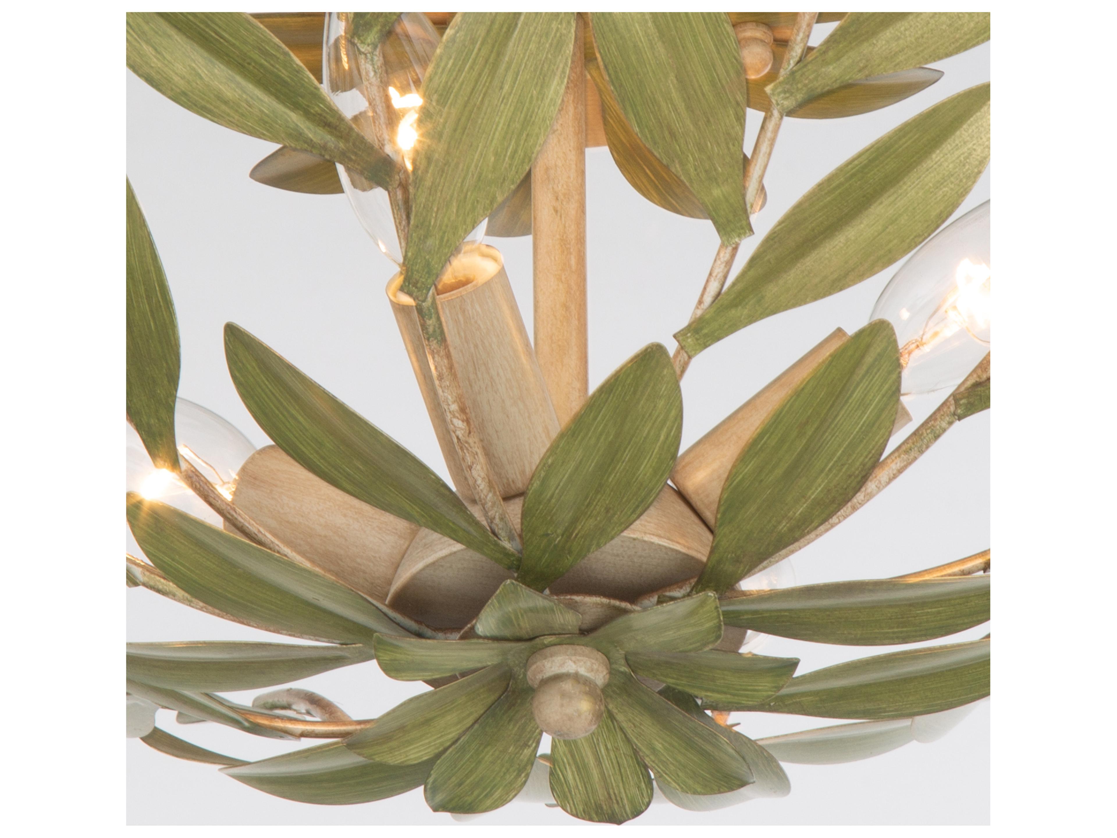 Crystorama Broche 4-Light Green Semi Flush Mount