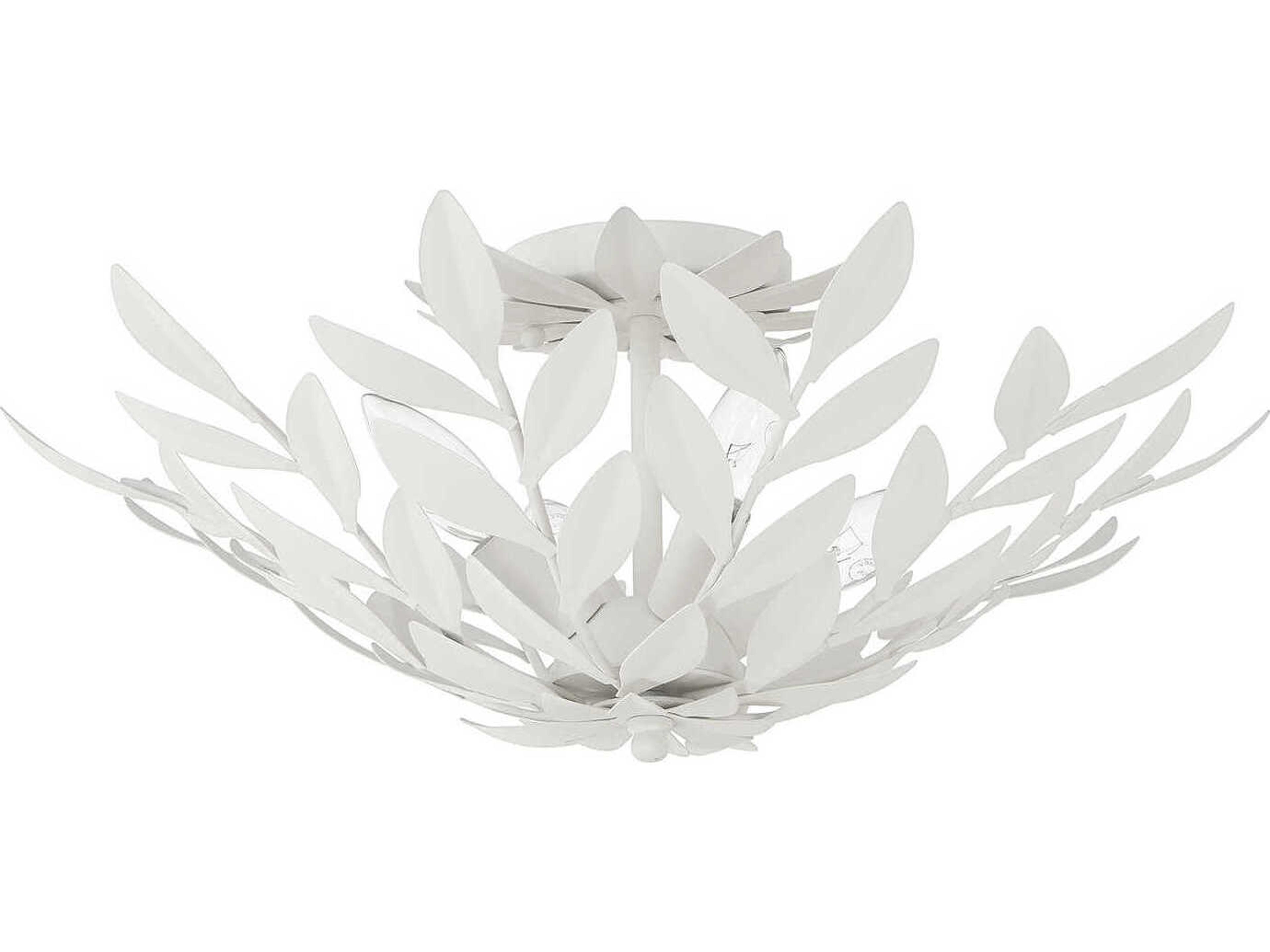 Crystorama Broche 4-Light Matte White Semi Flush Mount