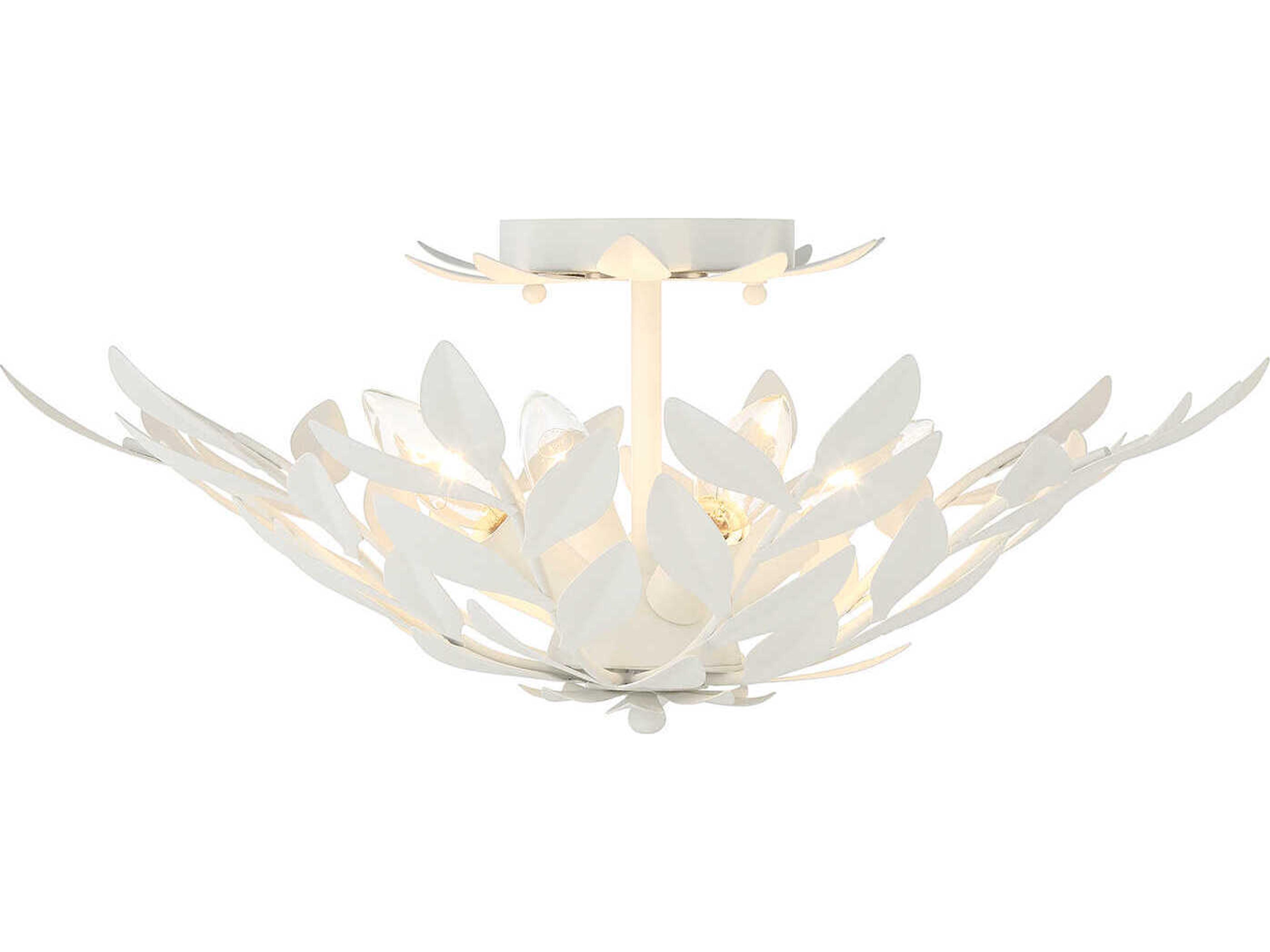 Crystorama Broche 4-Light Matte White Semi Flush Mount