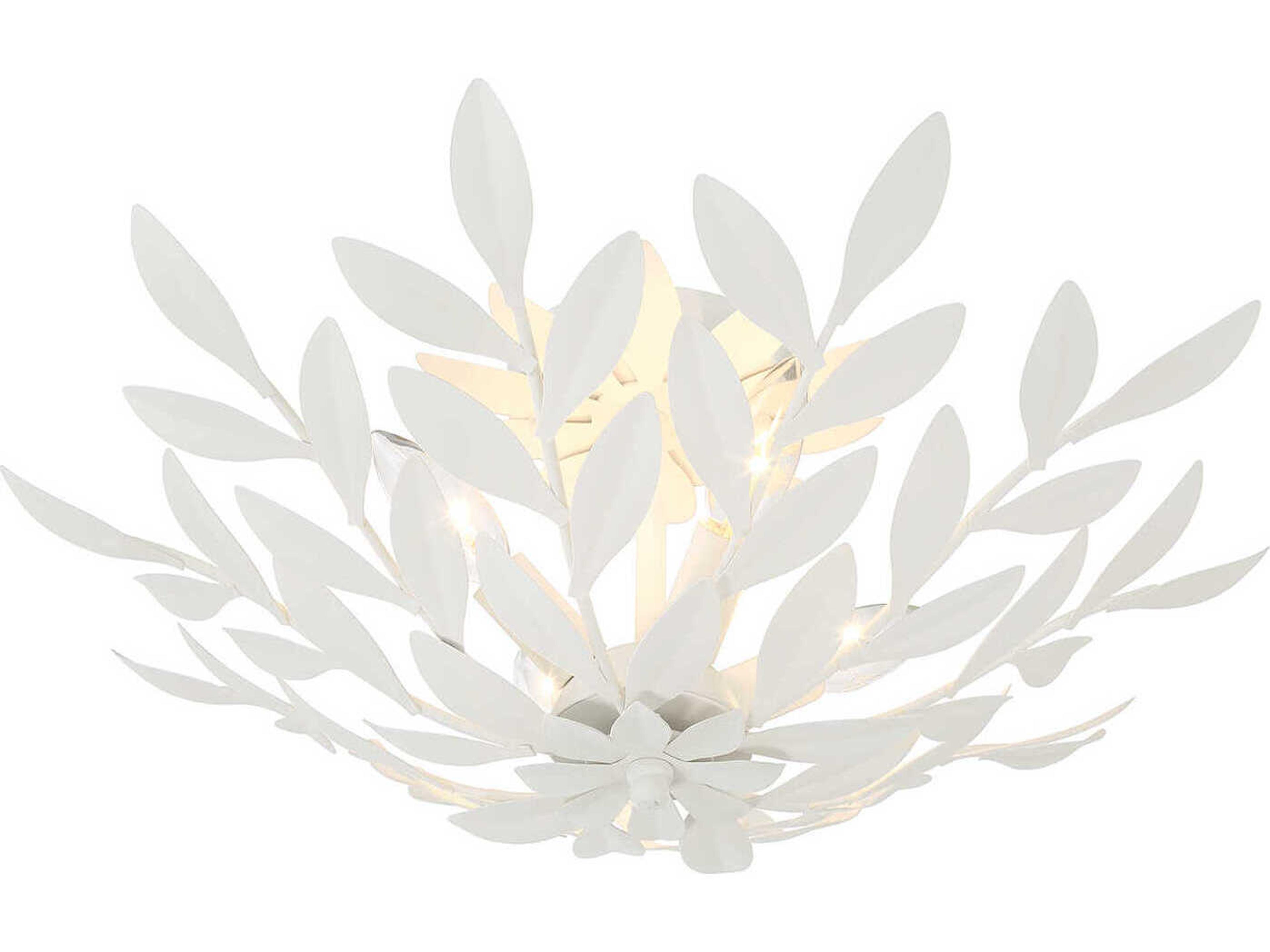 Crystorama Broche 4-Light Matte White Semi Flush Mount
