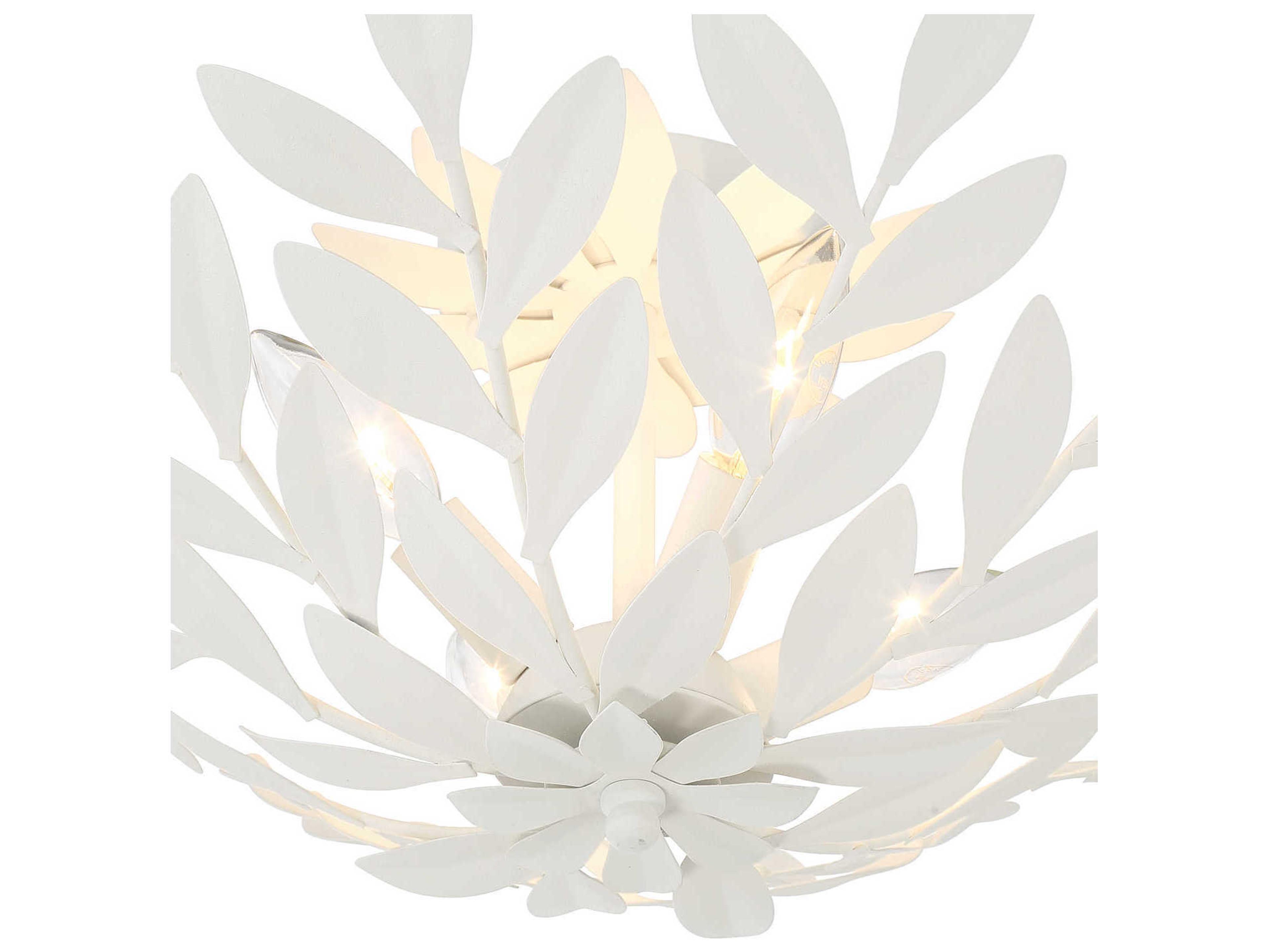 Crystorama Broche 4-Light Matte White Semi Flush Mount