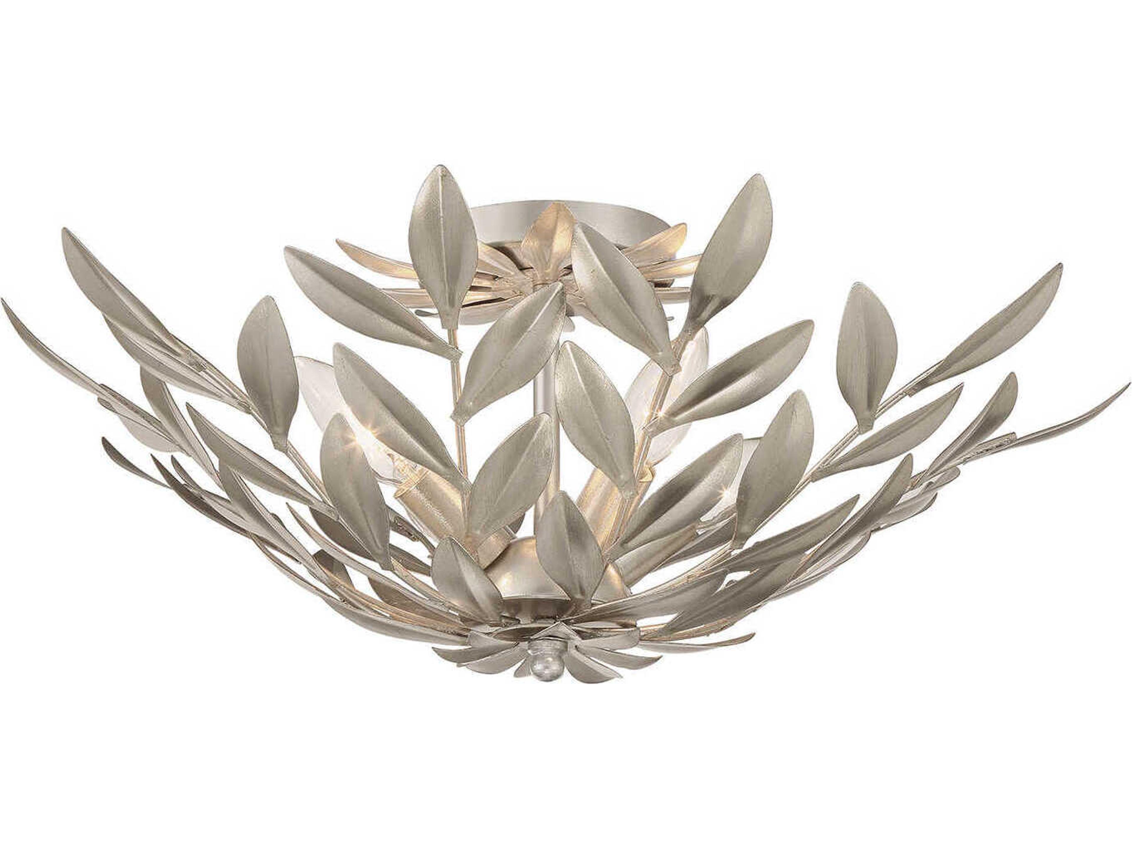 Broche 4-Light Antique Silver Semi Flush Mount