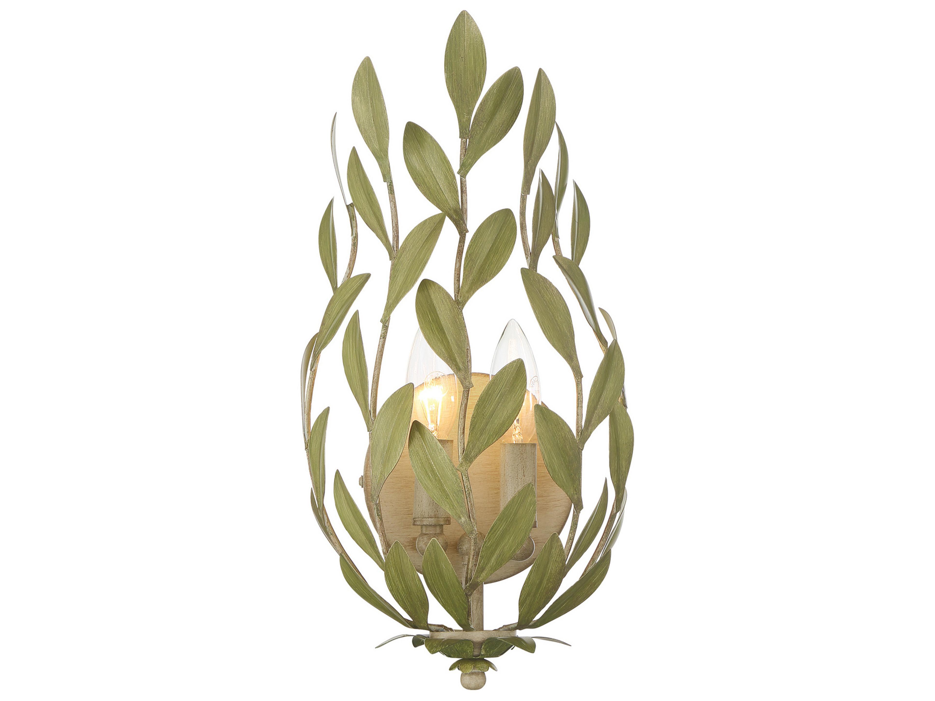 Crystorama Broche 2-Light Green Wall Sconce