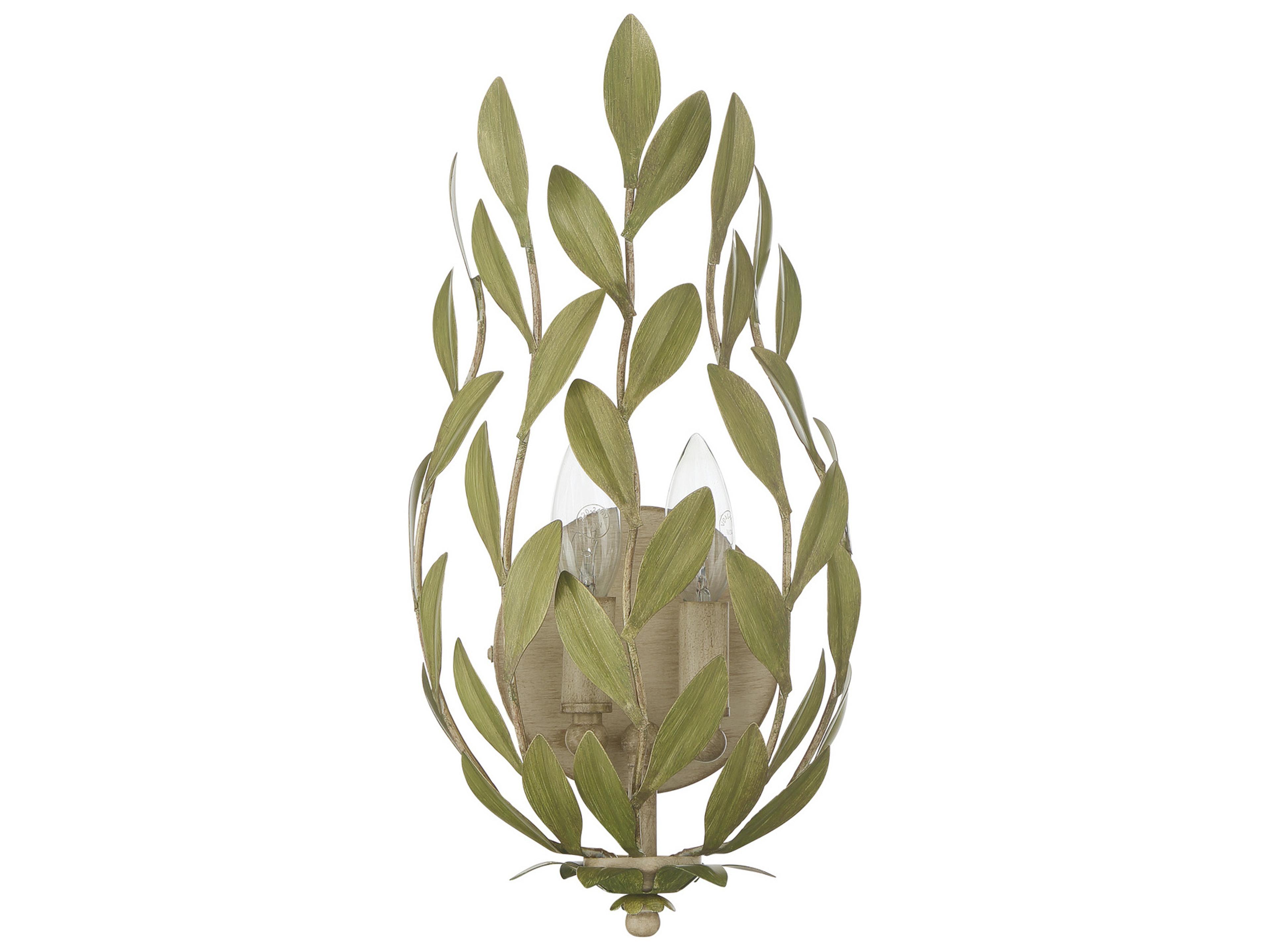 Crystorama Broche 2-Light Green Wall Sconce