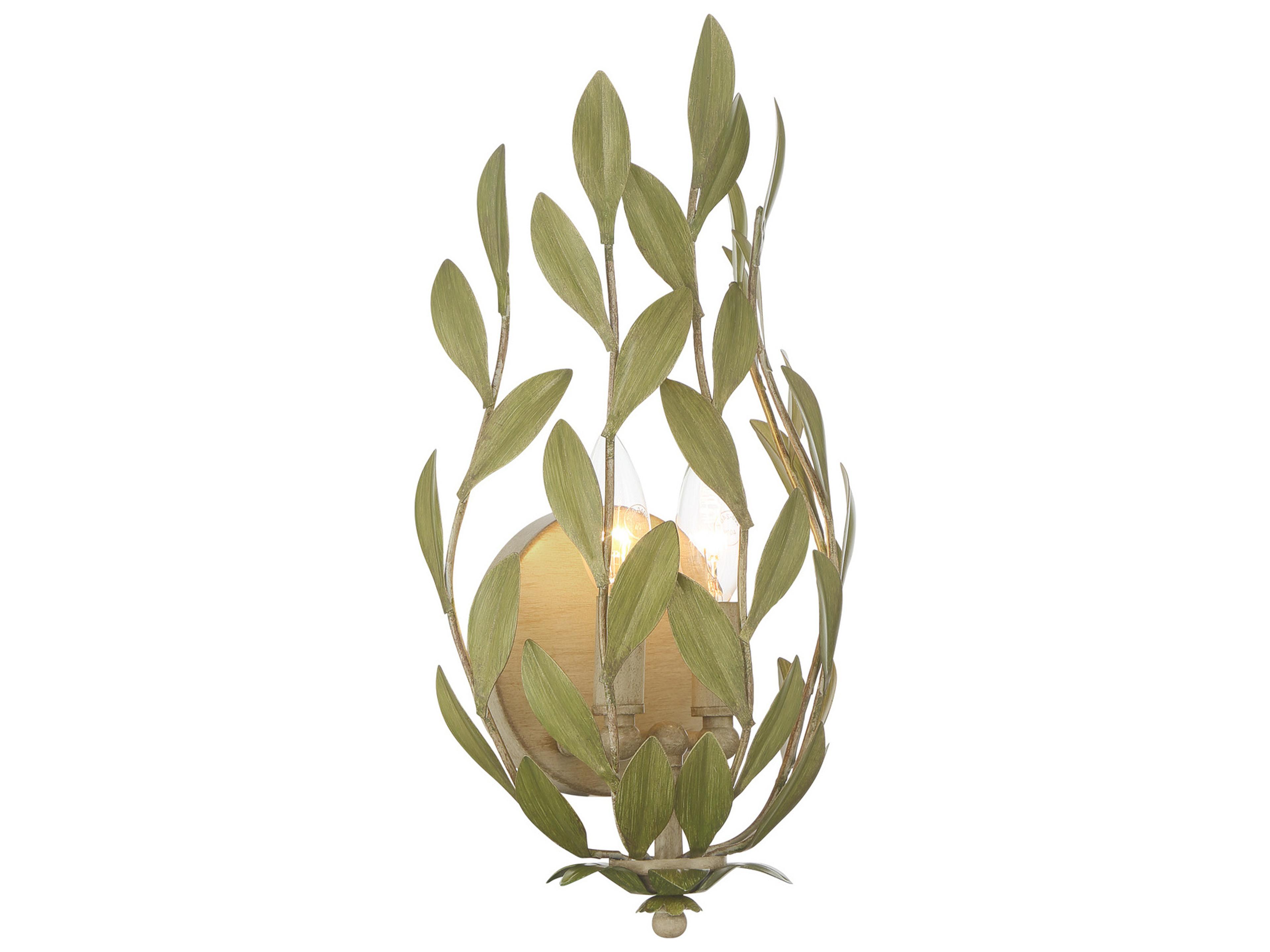 Crystorama Broche 2-Light Green Wall Sconce