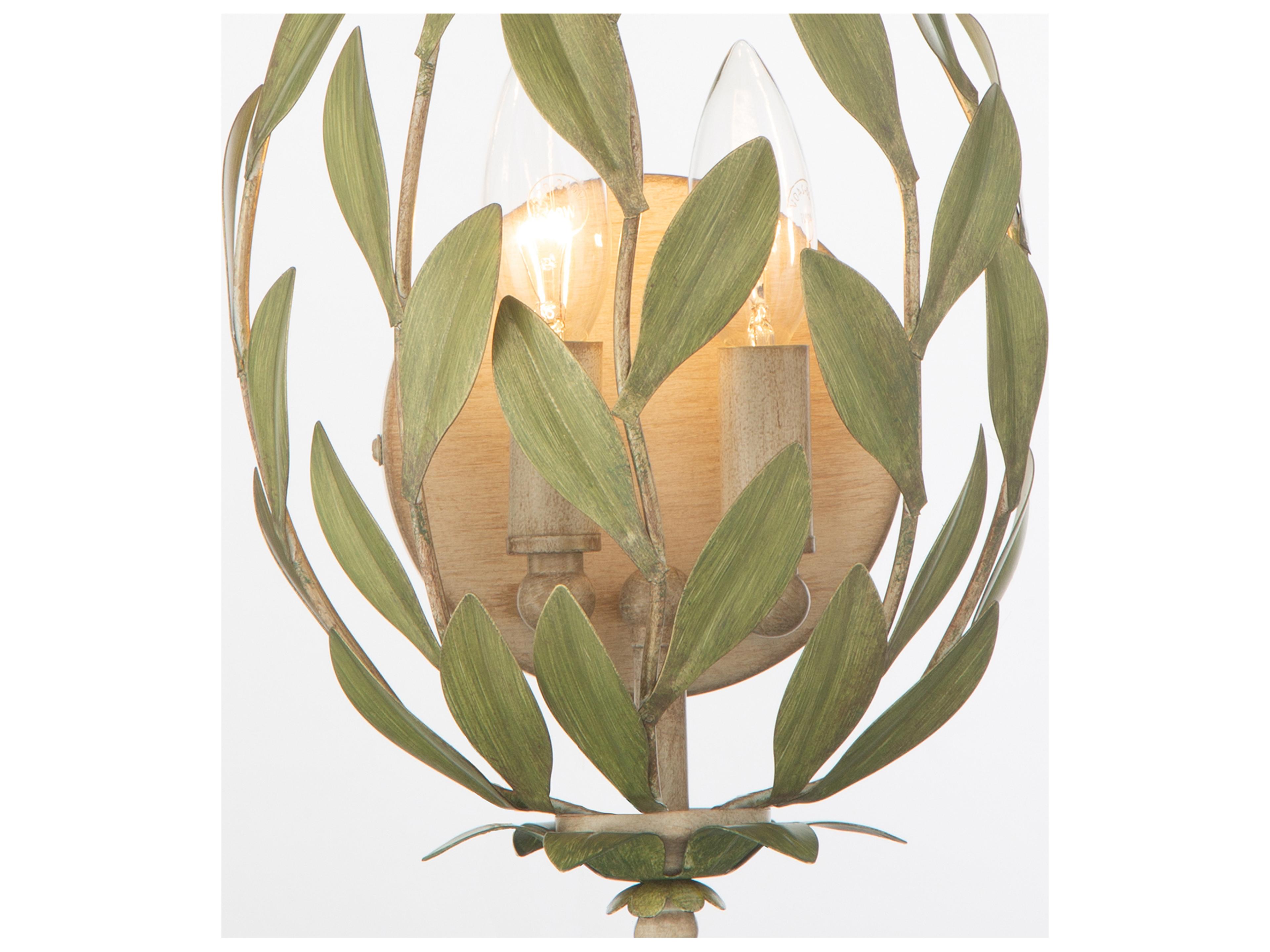 Crystorama Broche 2-Light Green Wall Sconce