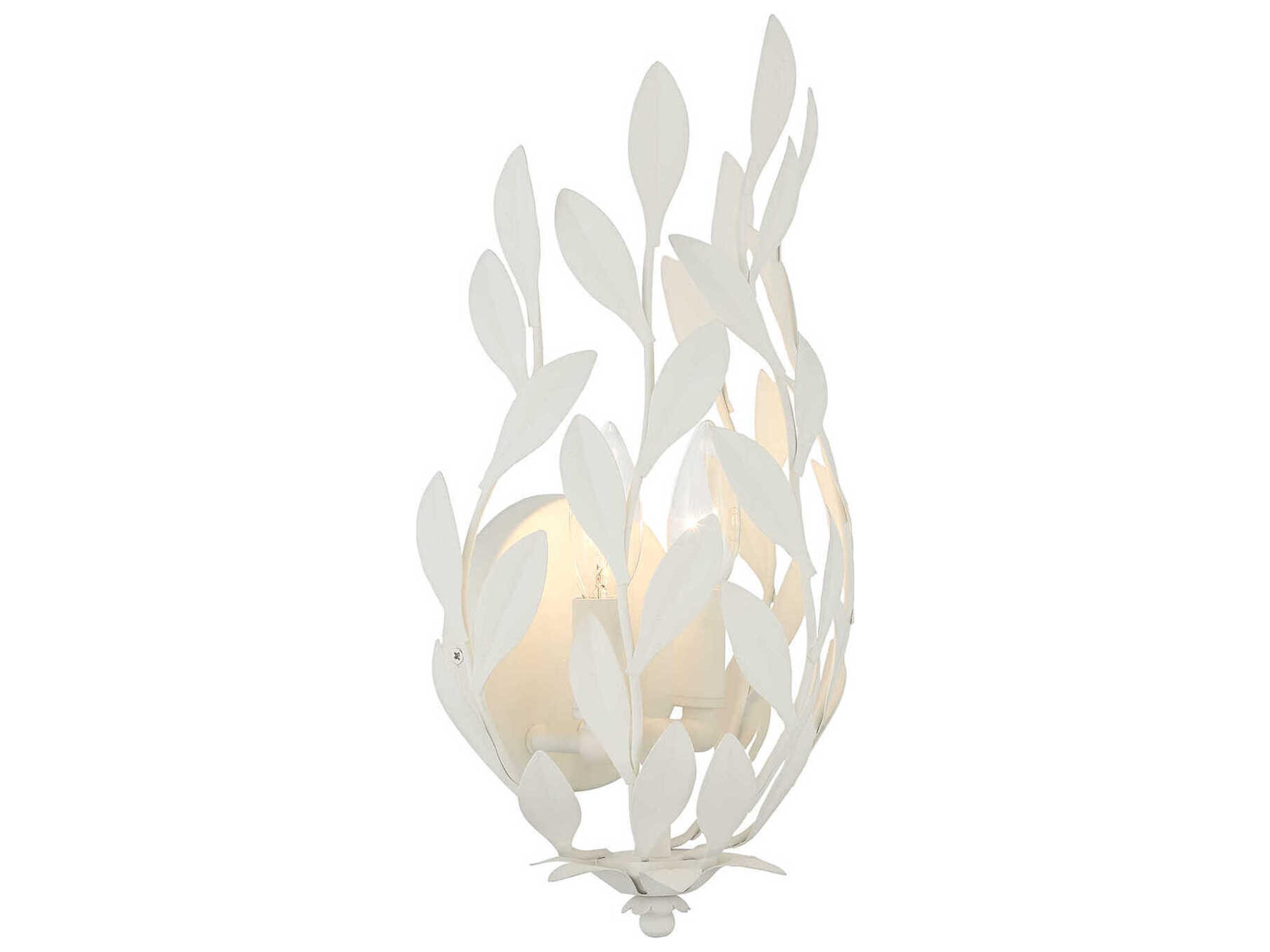 Crystorama Broche 2-Light Matte White Wall Sconce