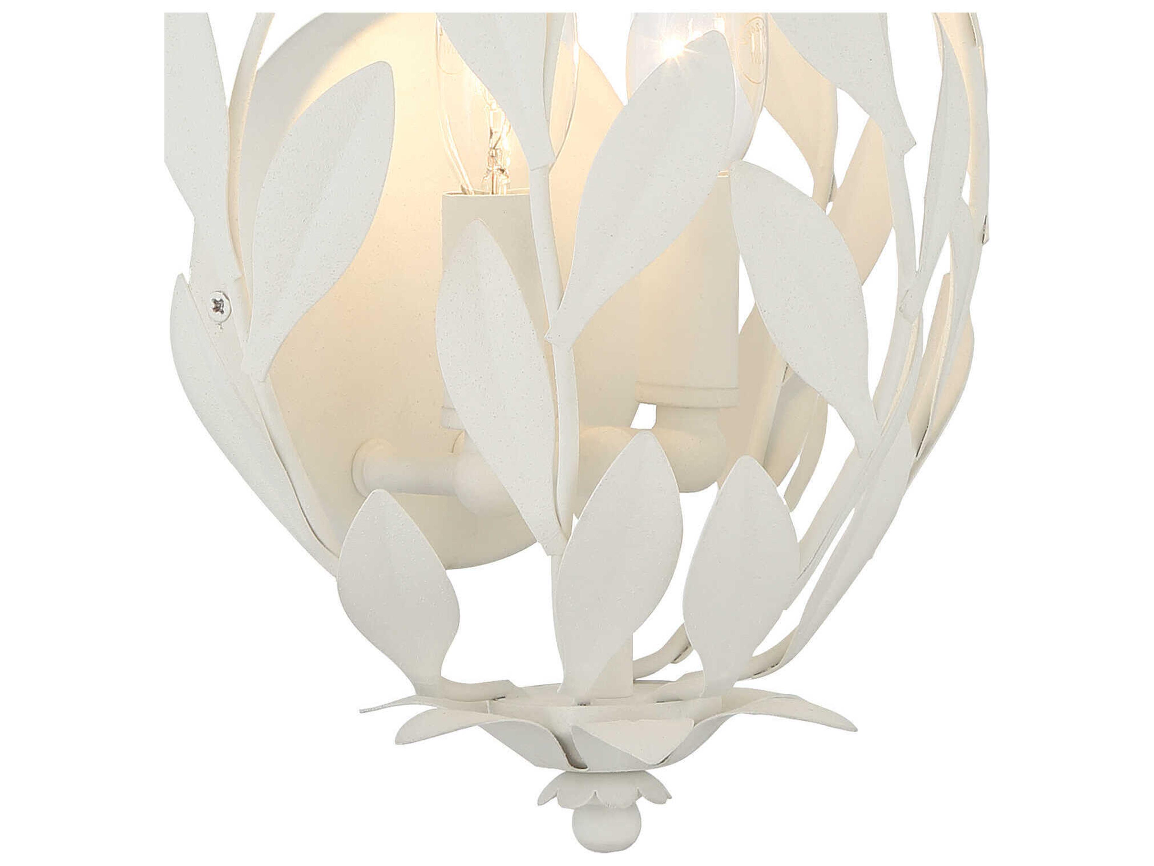 Crystorama Broche 2-Light Matte White Wall Sconce